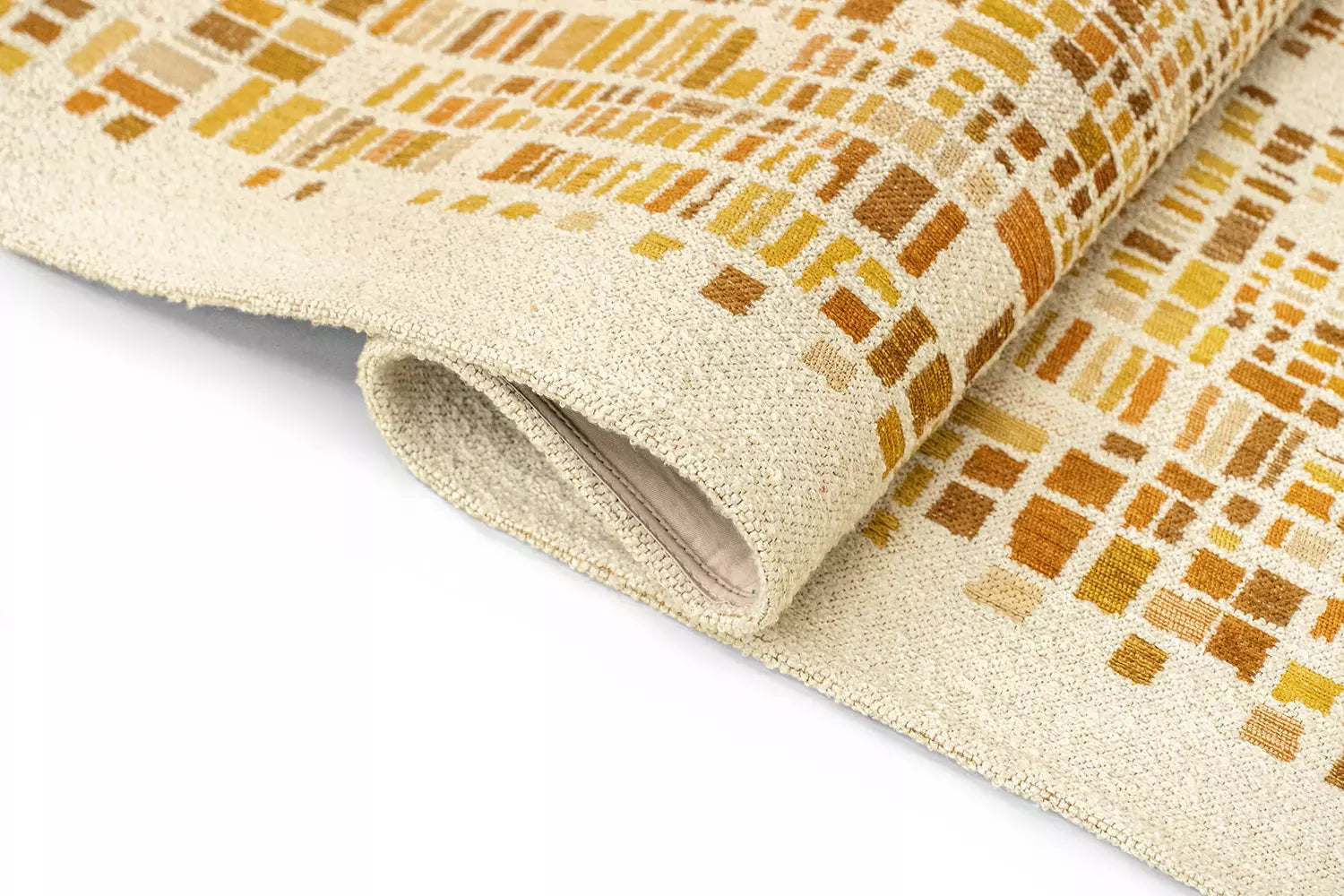 CUBIK beige vloerkleed met oranje en geel