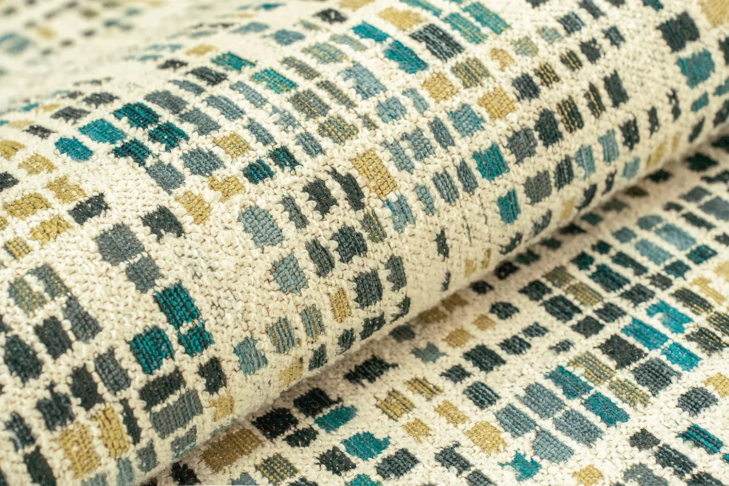 CUBIK beige tapijt met blauw en groen