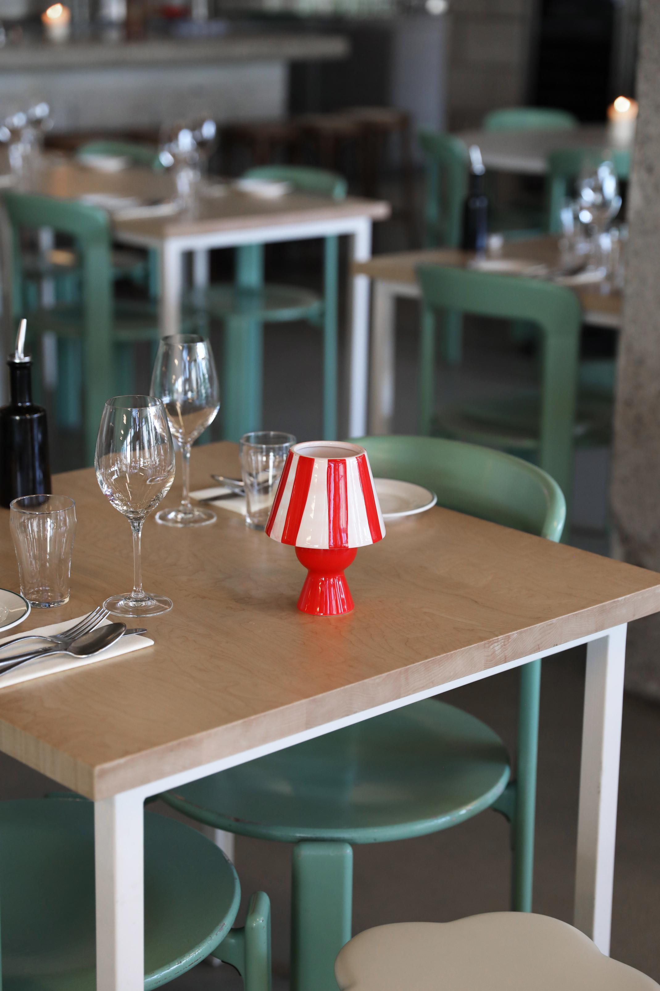 Teelichthalter CANTINE rot mit Weiß