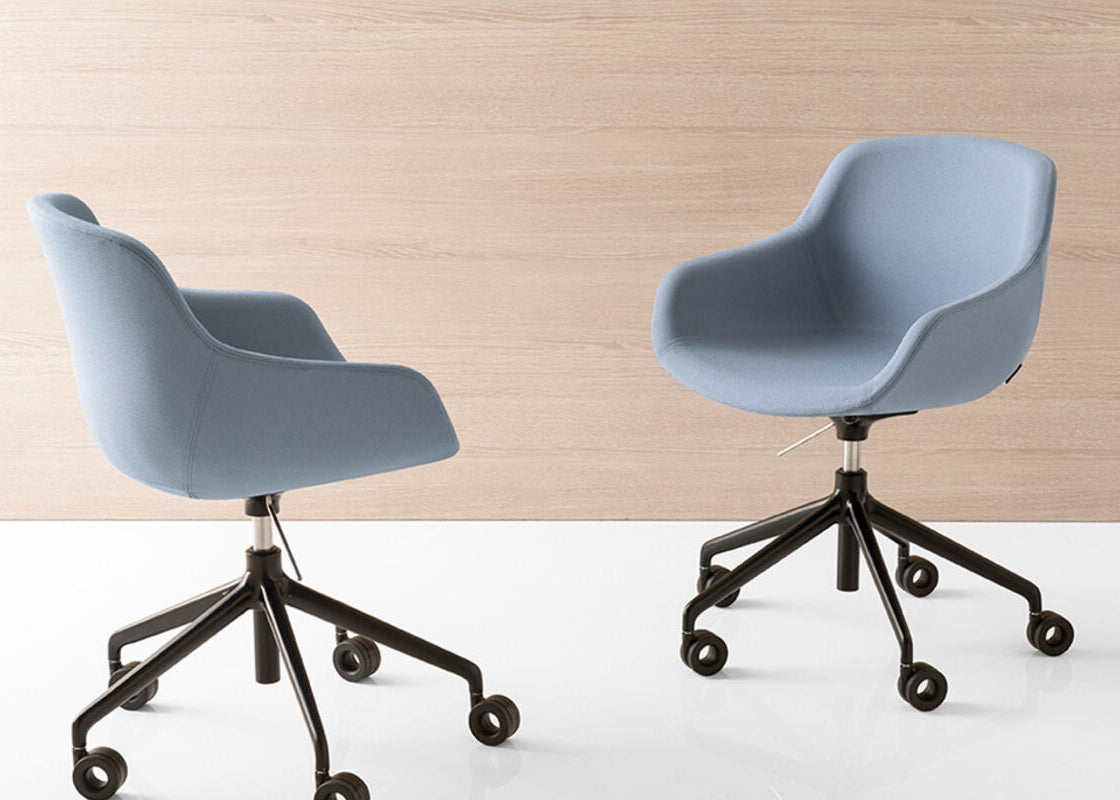 Bürostuhl IGLOO gepolstert mit weißem Gestell