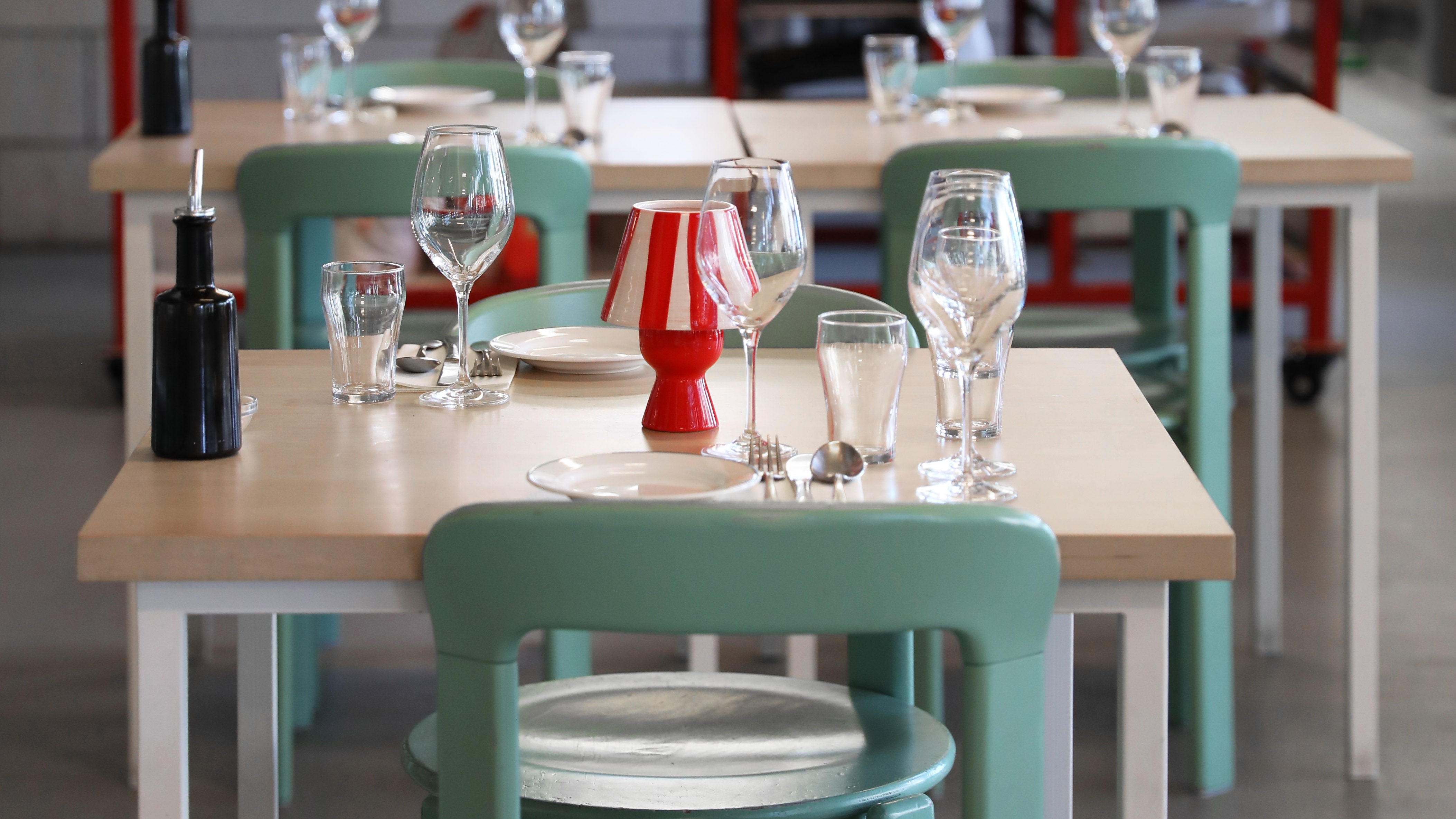 Teelichthalter CANTINE rot mit Weiß