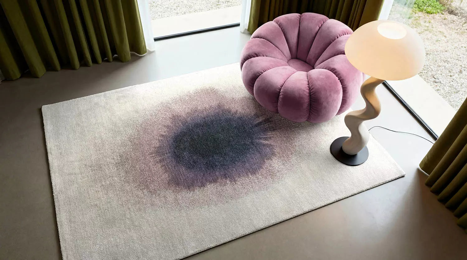 Teppich DROP weiß mit lila