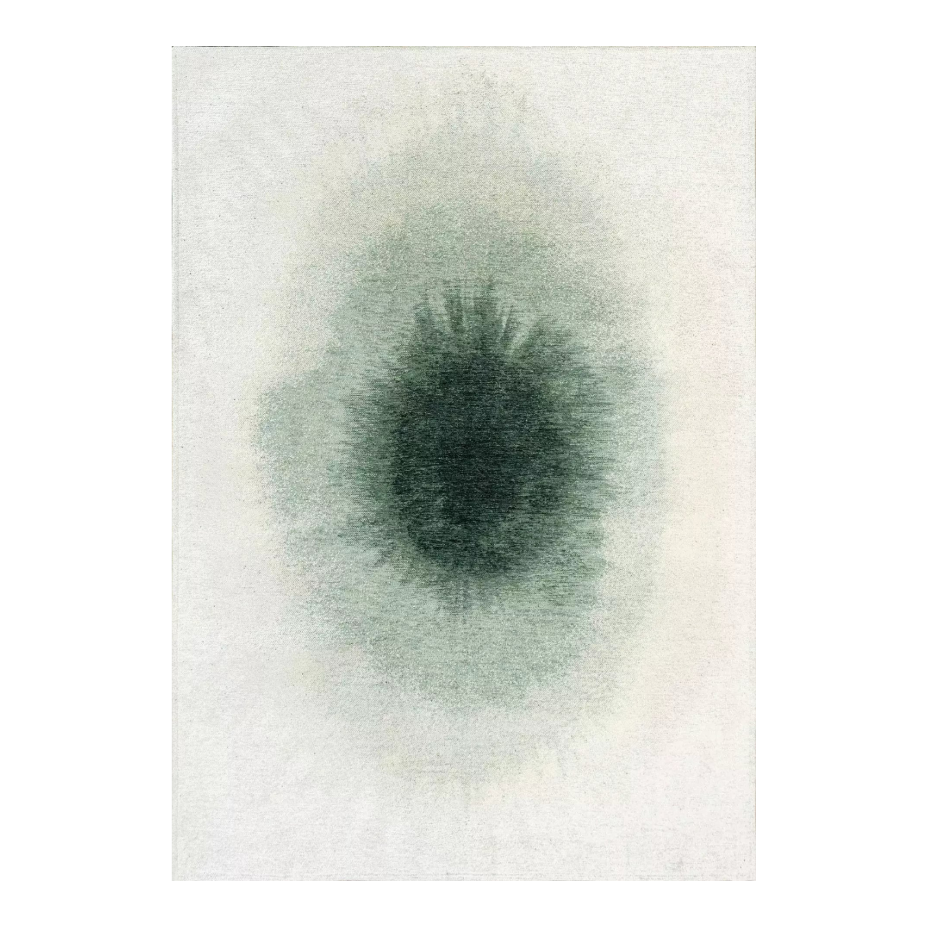 Vloerkleed DROP wit met donkergroen