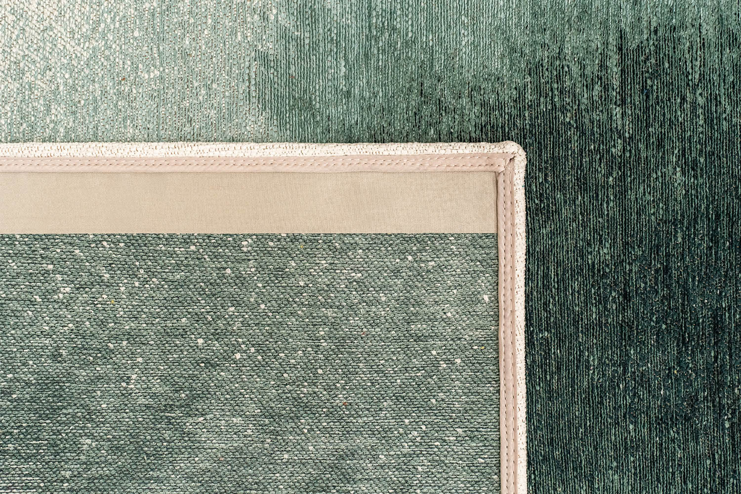 Vloerkleed DROP wit met donkergroen