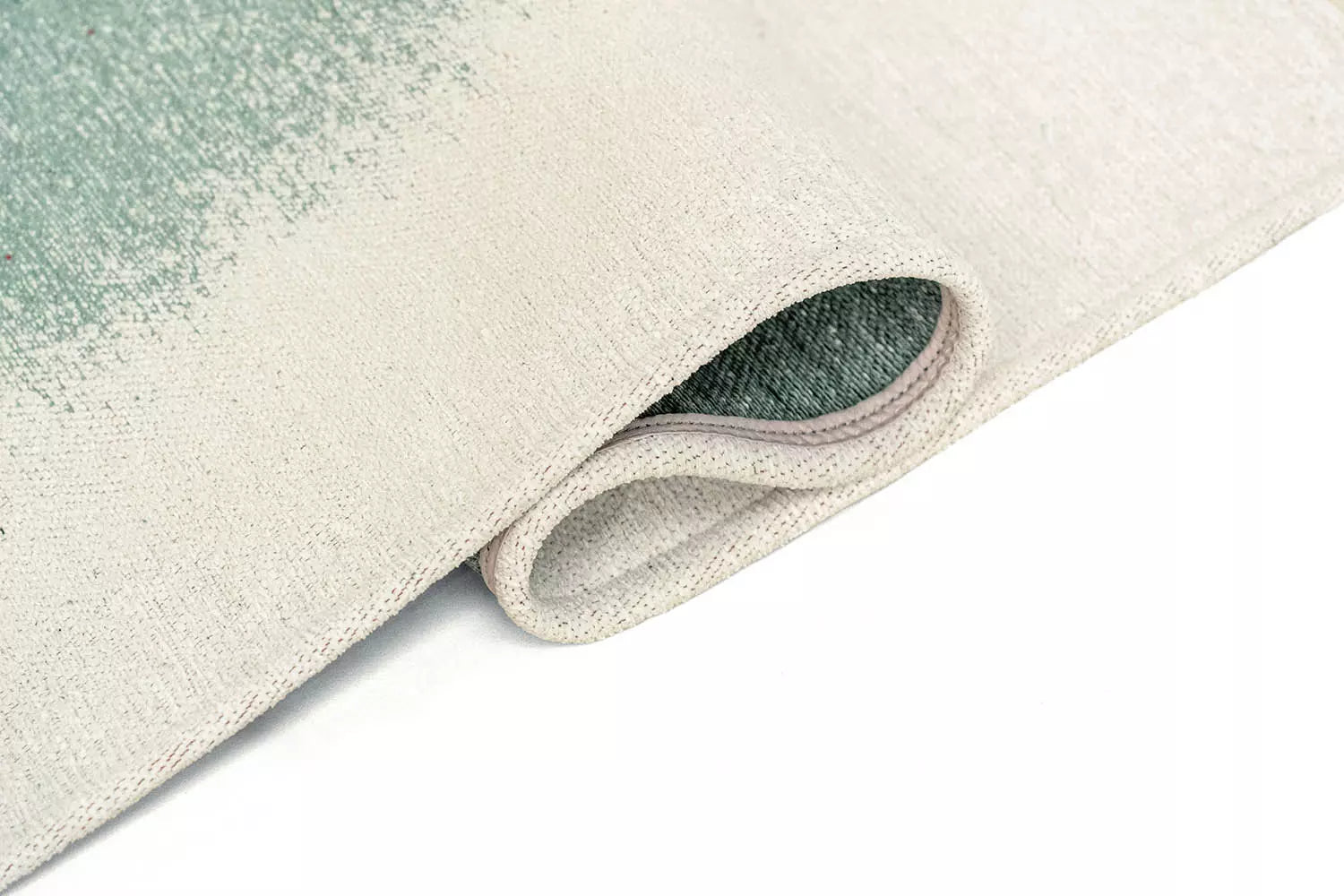 Vloerkleed DROP wit met donkergroen