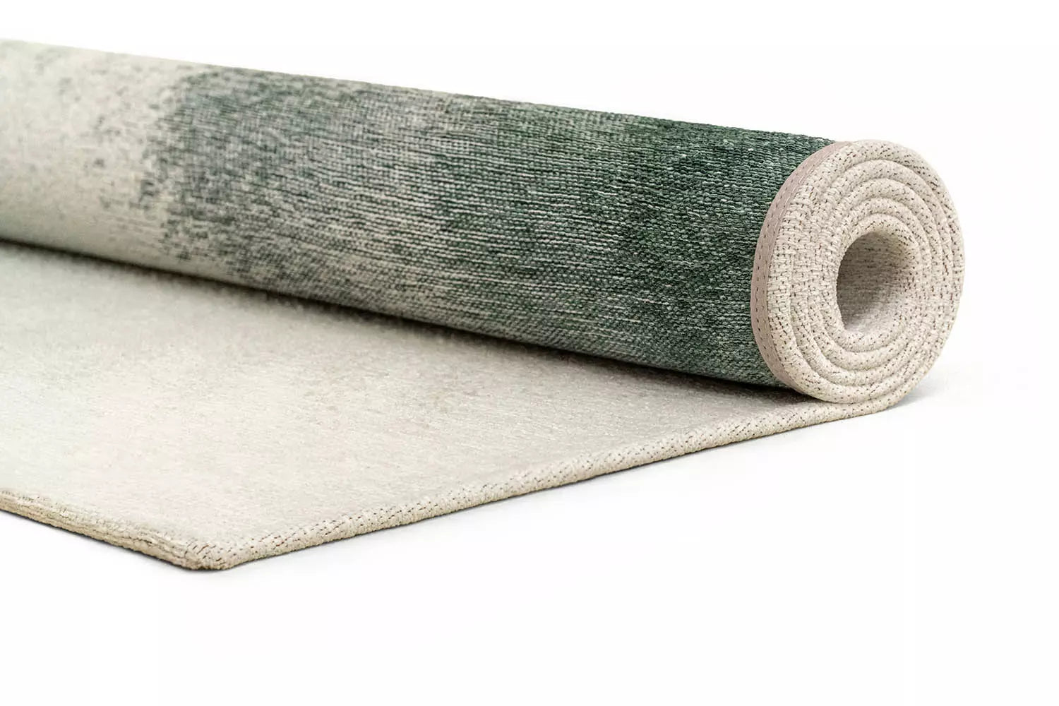 Vloerkleed DROP wit met donkergroen