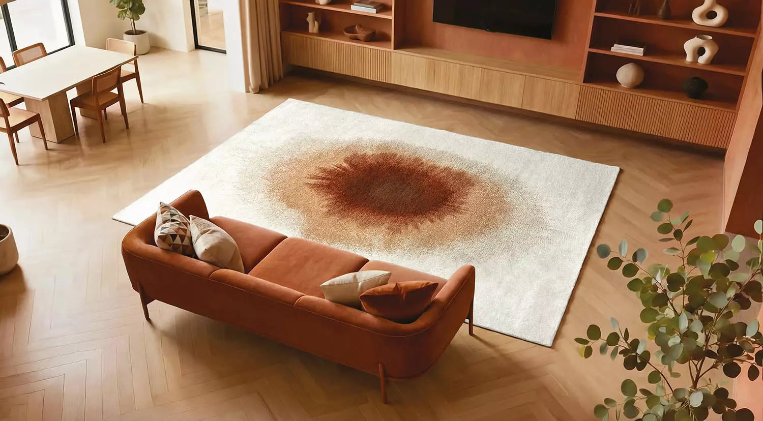 Teppich DROP weiß mit Blau