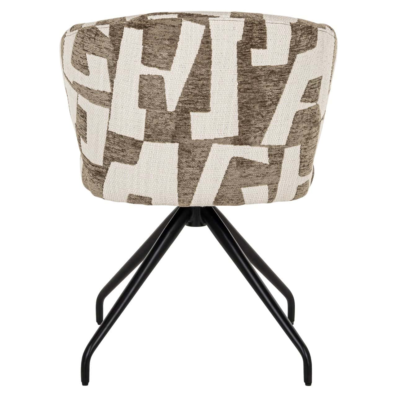 Drehstuhl MILLY beige mit braunem und schwarzem Gestell