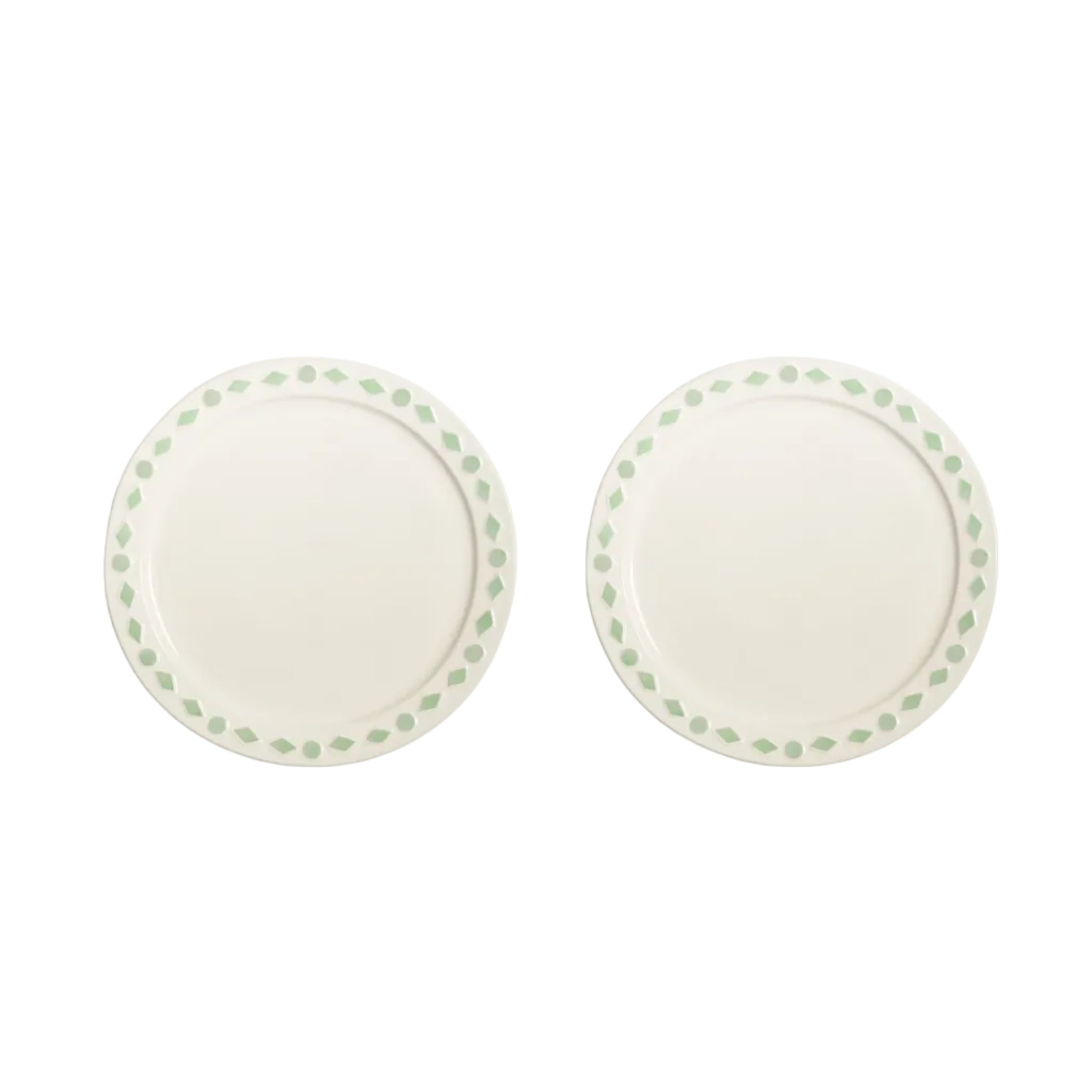 Essgeschirrset FOLK weiß mit Mintgrün