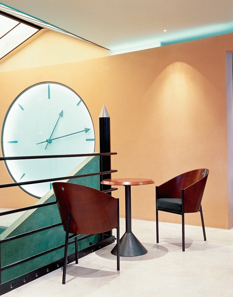 Costs chair black oak veneer with black leather