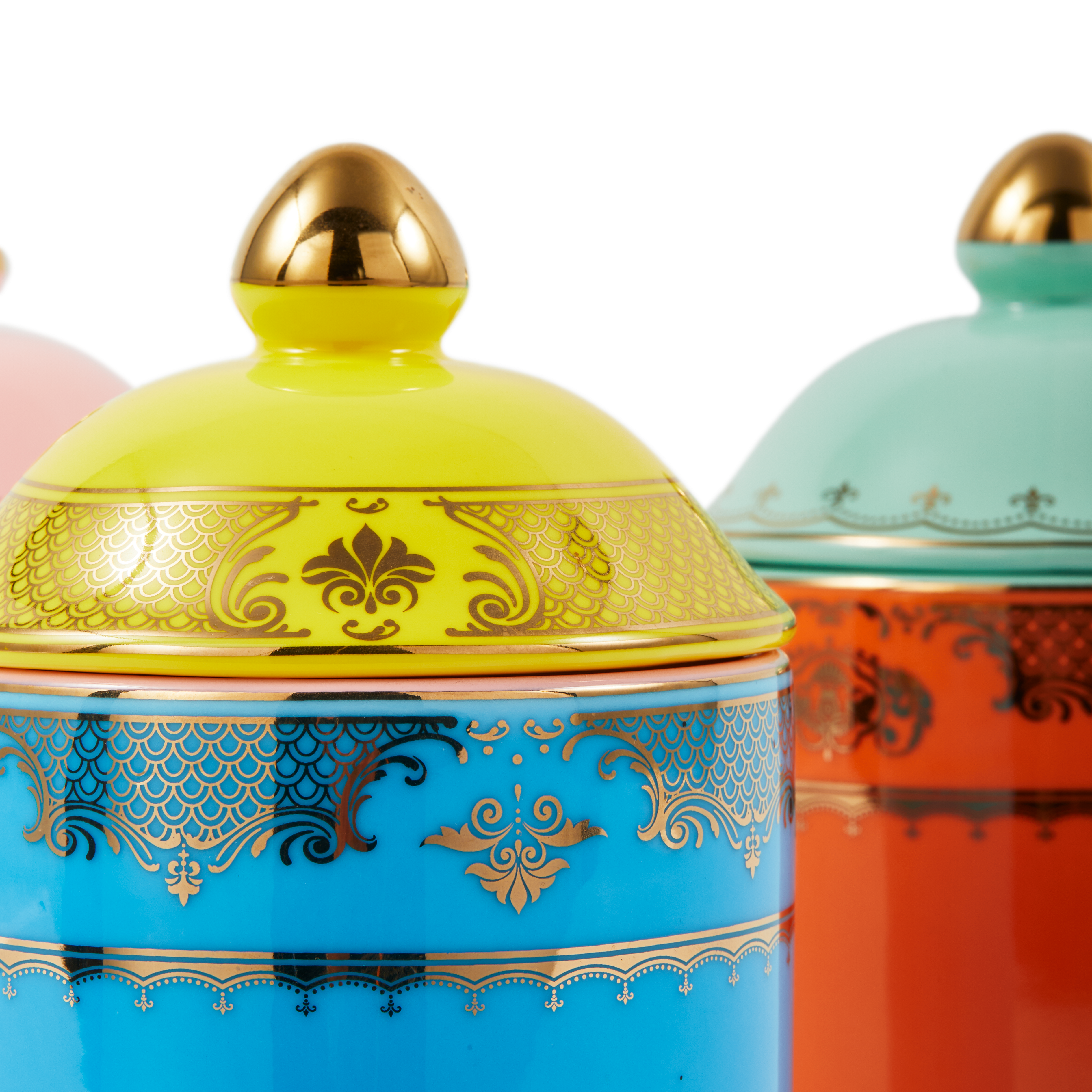 Porseleinen pot GRANDPA blauw met geel