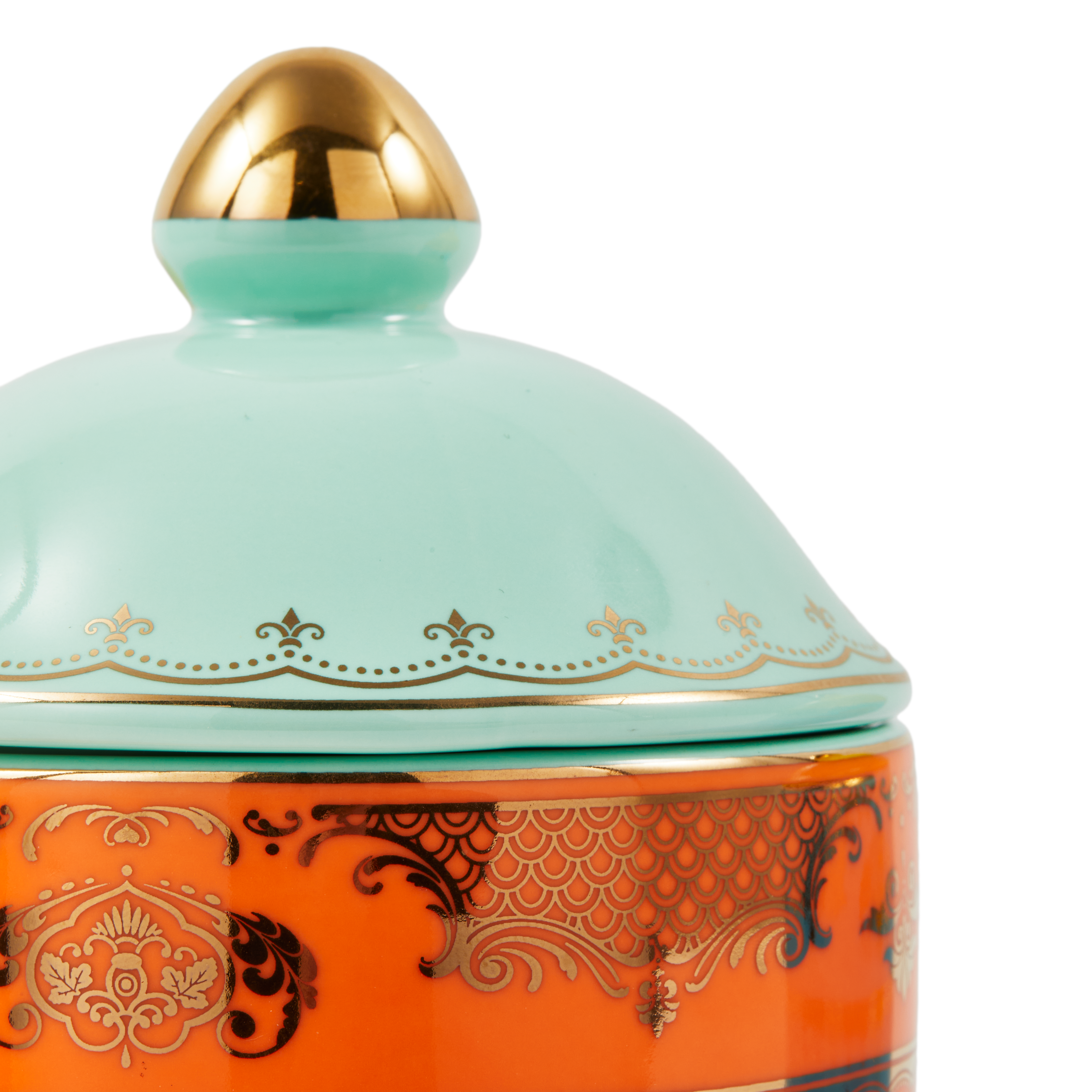 Porzellanbehälter GRANDPA orange mit mintgrün