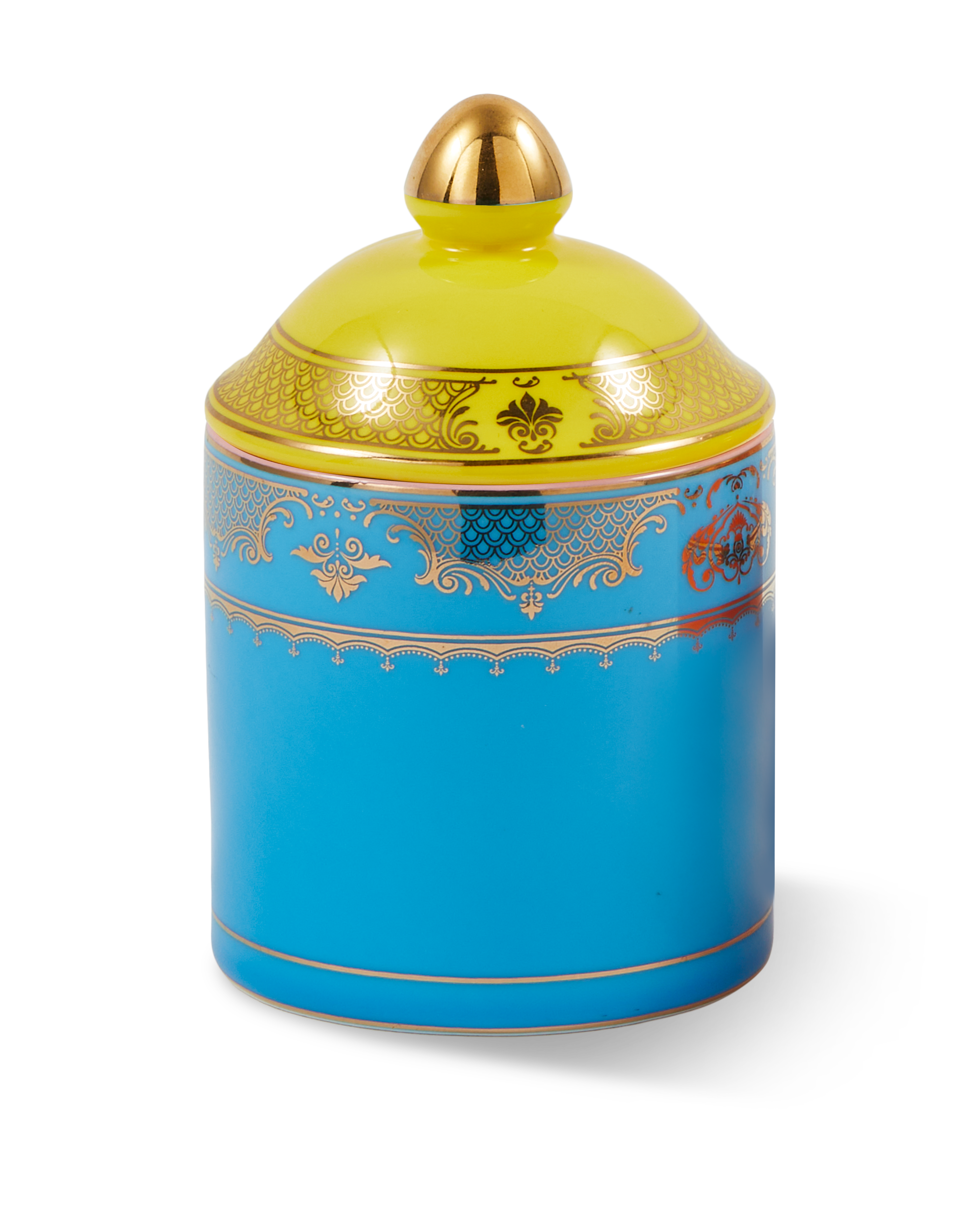 Porseleinen pot GRANDPA blauw met geel