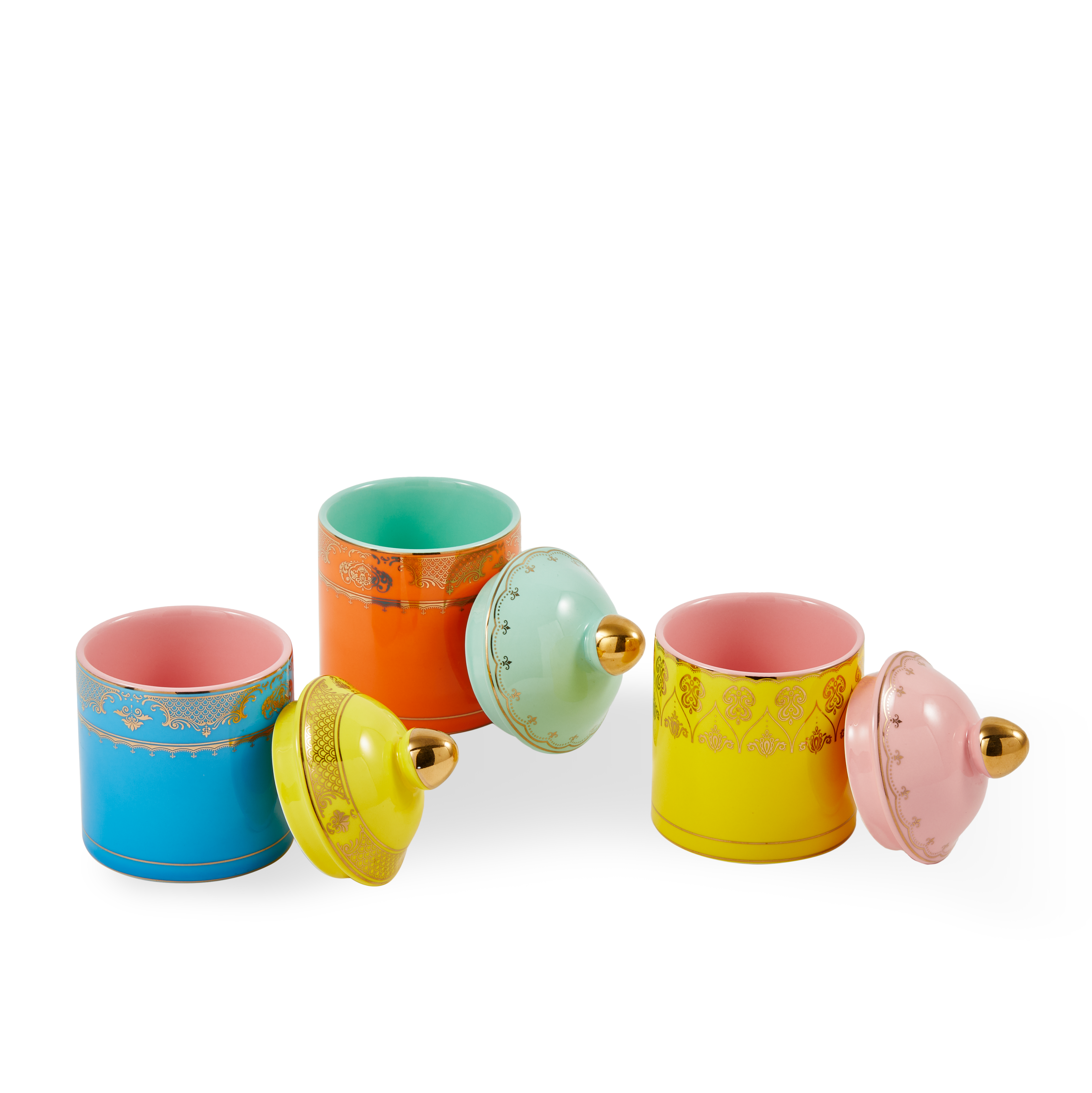 Porseleinen pot GRANDPA blauw met geel
