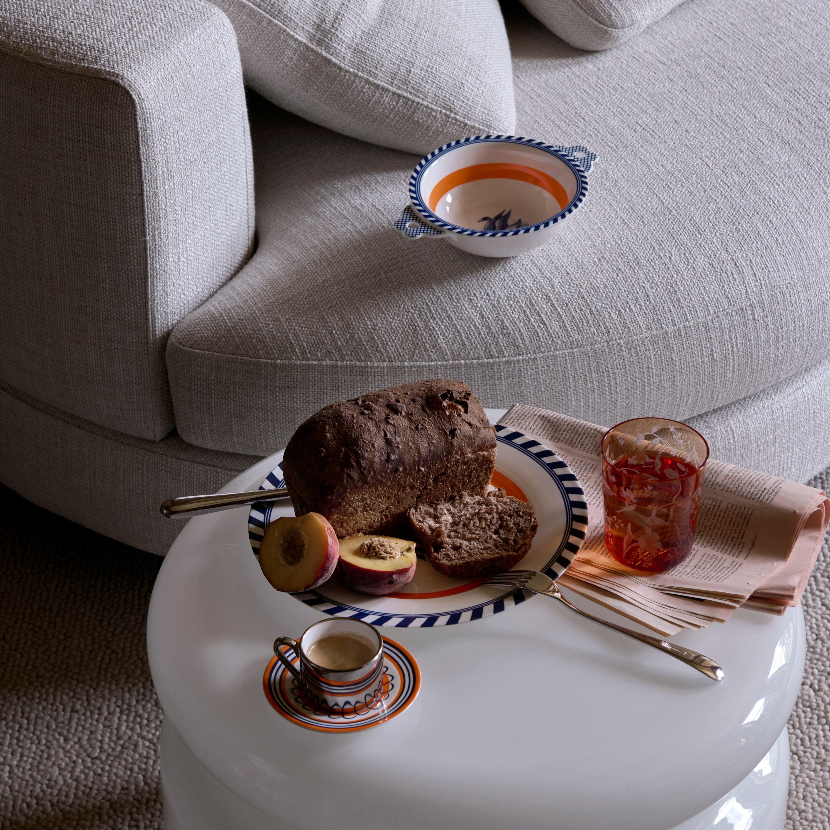 Espressotassen-Set FLORAL in Gelb und Olivgrün