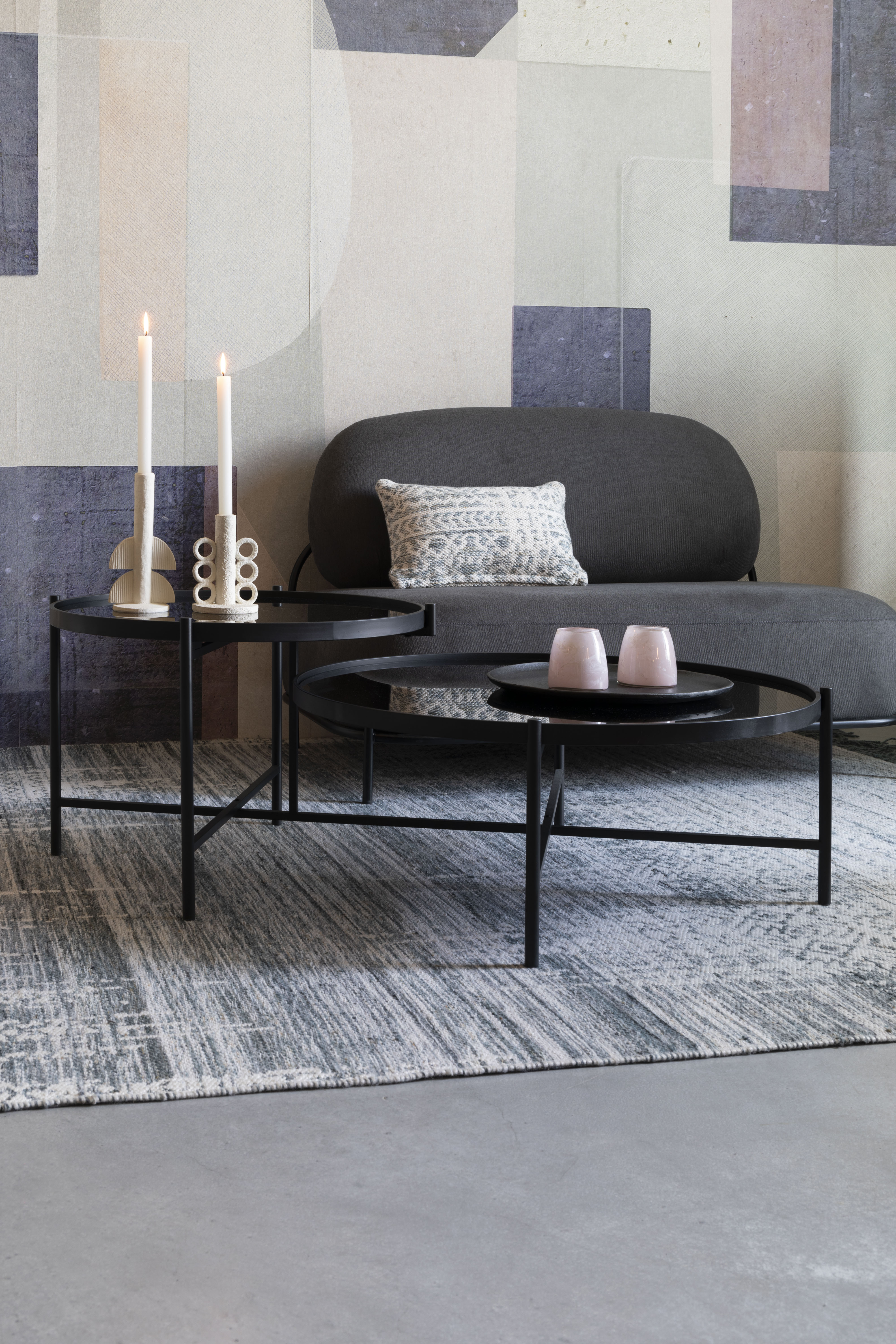 Zwarte glazen salontafels LI