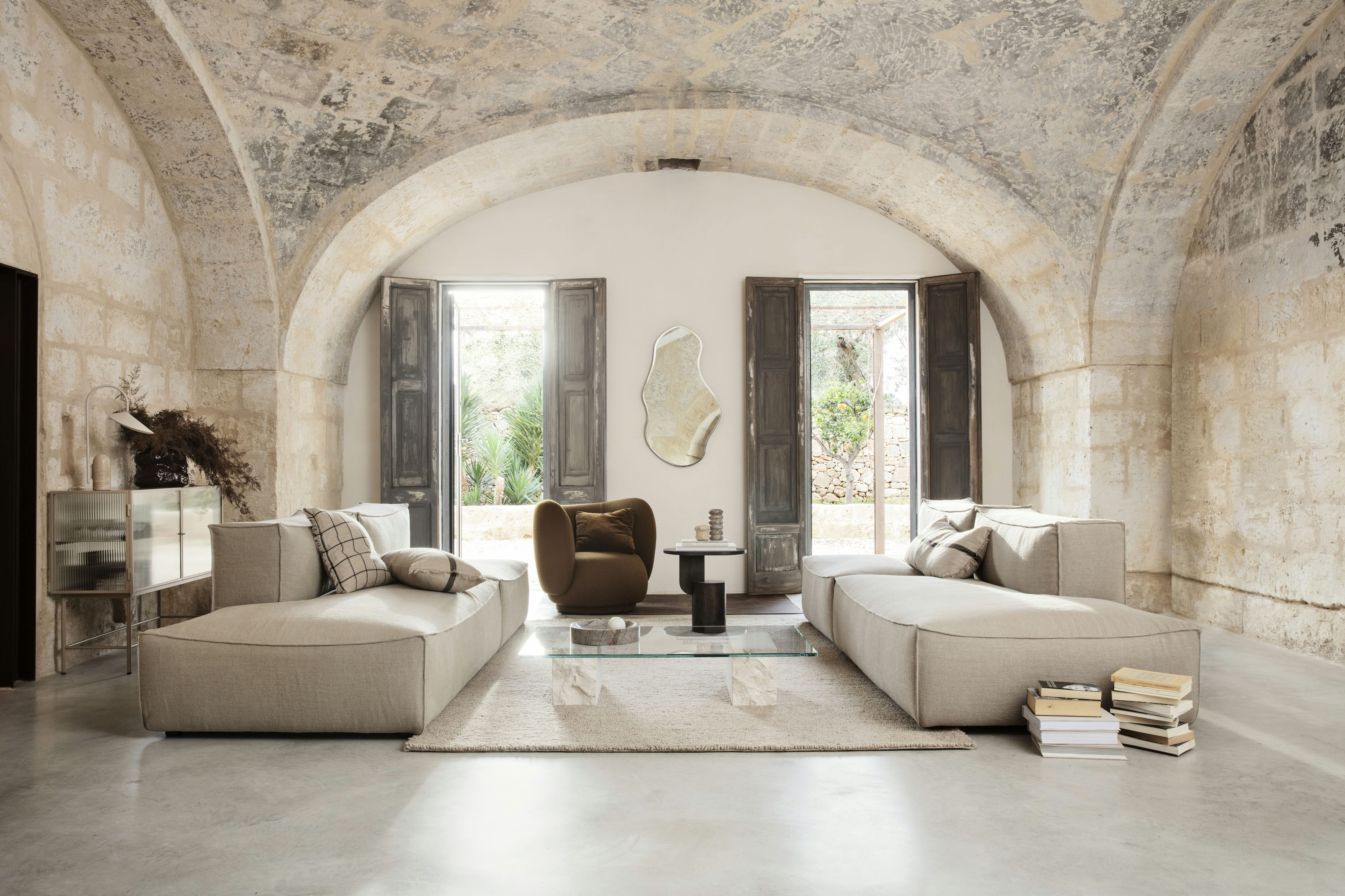 Fauteuil RICO LOUNGE Wol Boucle crème