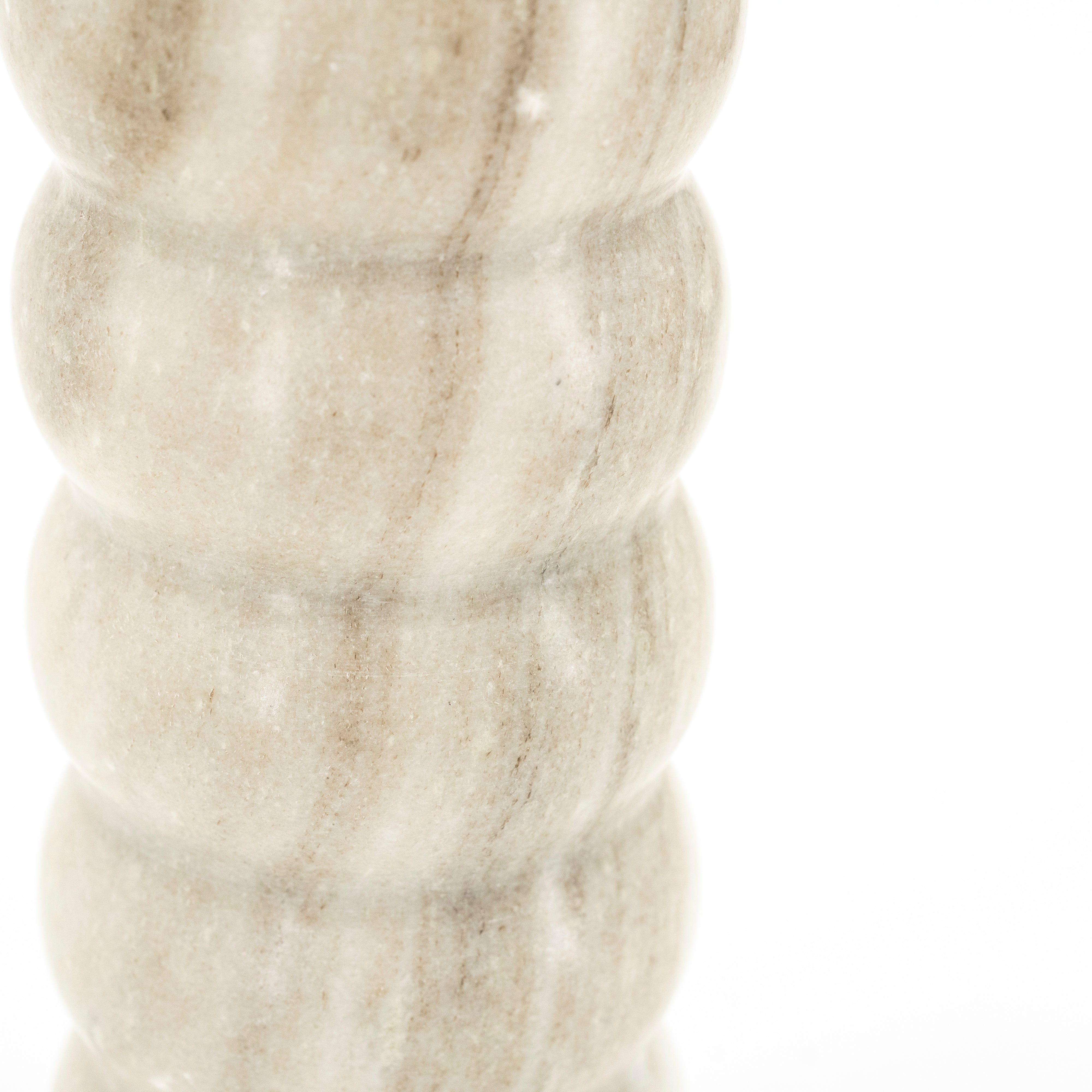 Tischlampe PATRON beige Marmor mit cremefarbenem Schirm