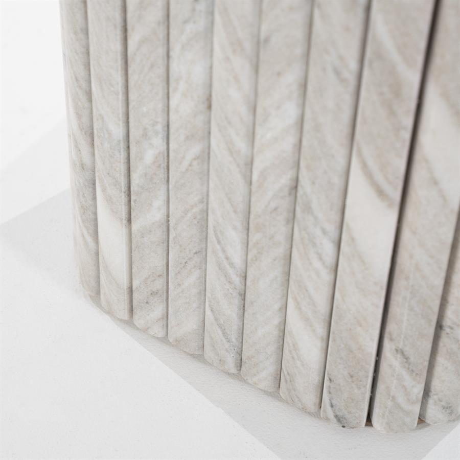 DORIQUE Side Table Mango Wood and Gray Marble