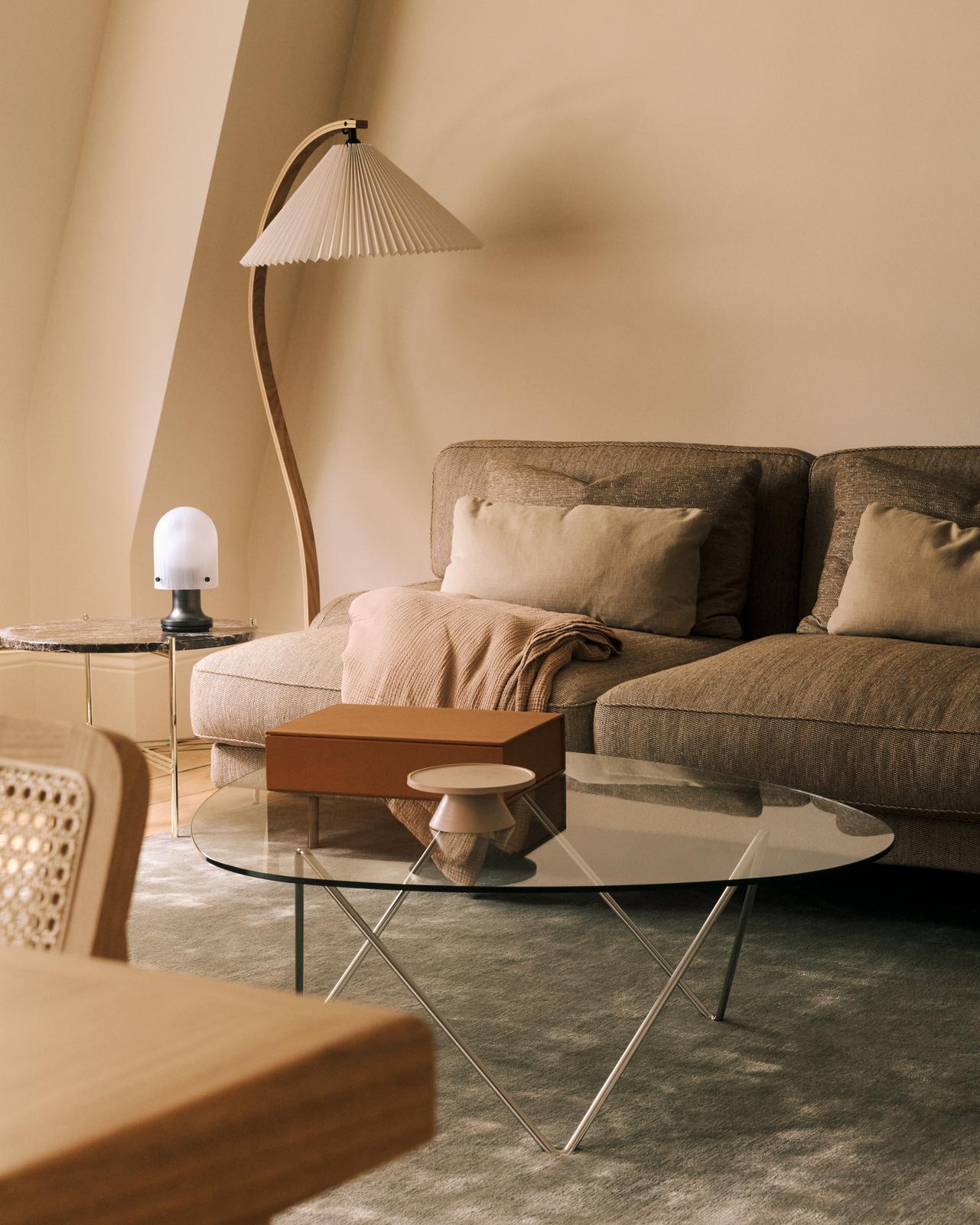 Vloerlamp voor lezen TIMBERLINE eikenhout met witte kap