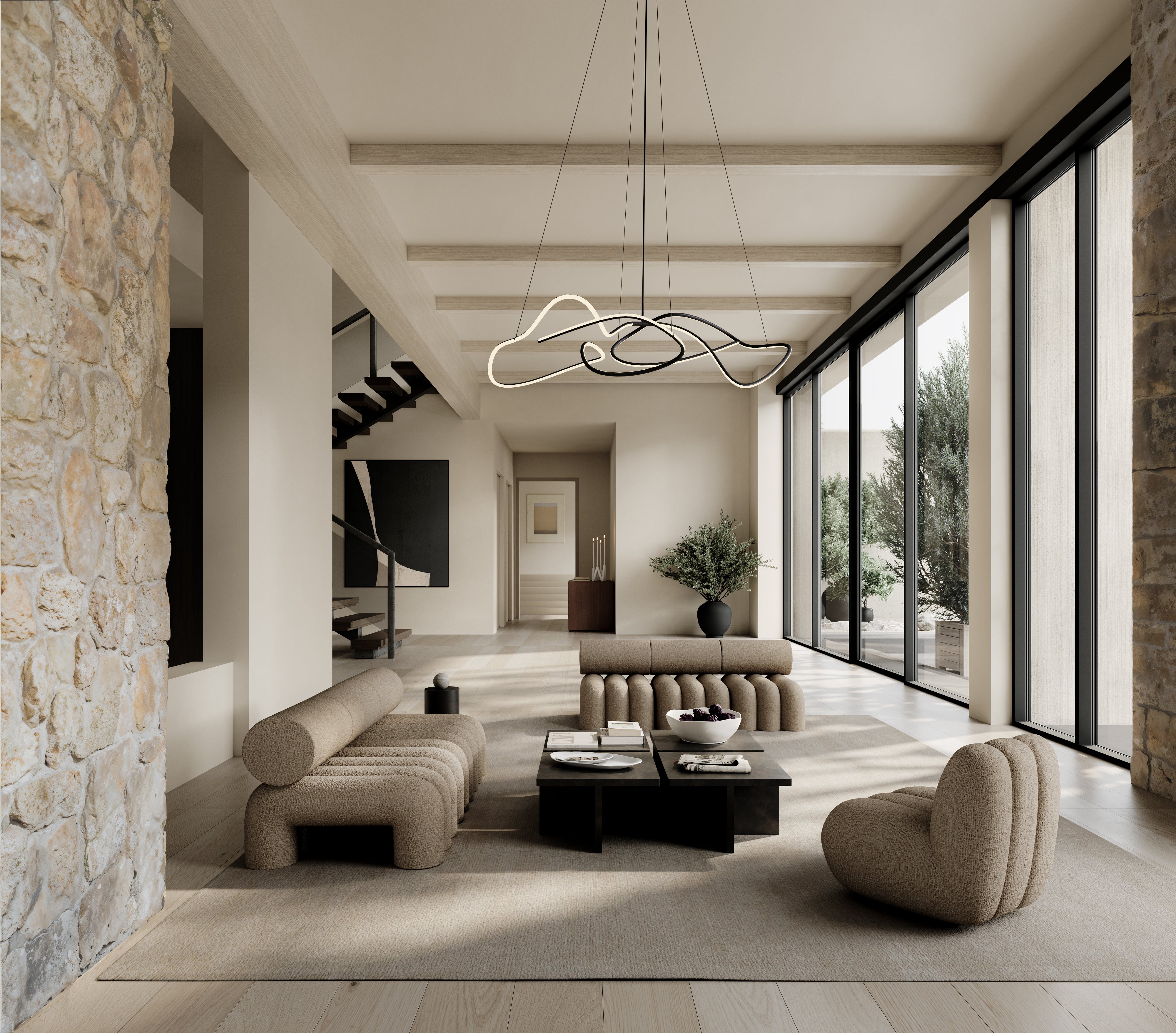 Żyrandol GHOST przypalany czarny