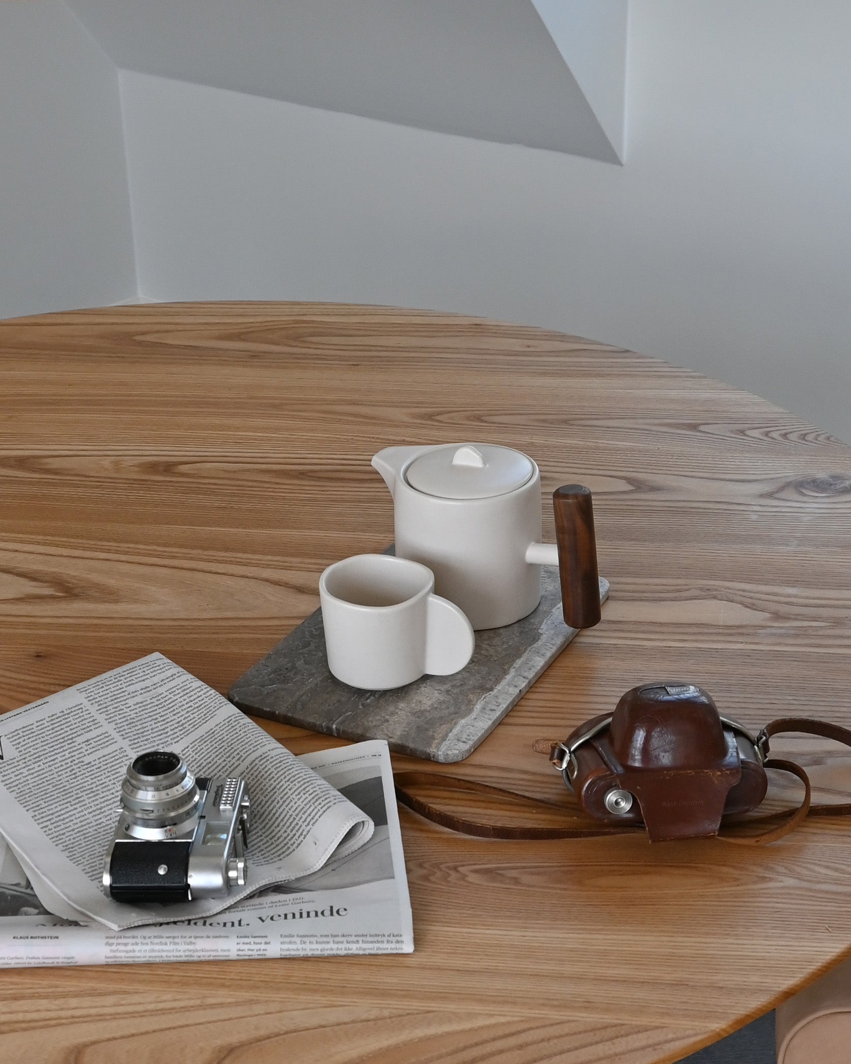 Native White Stoneware Teapot