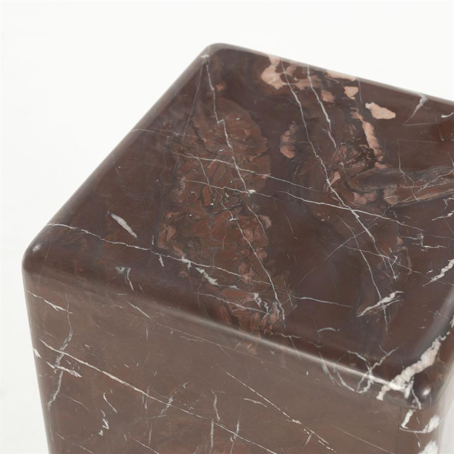 DICE Side Table Burgundy Marble