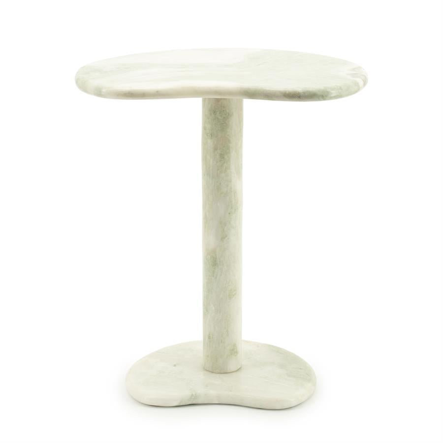 ROSSO cream marble side table