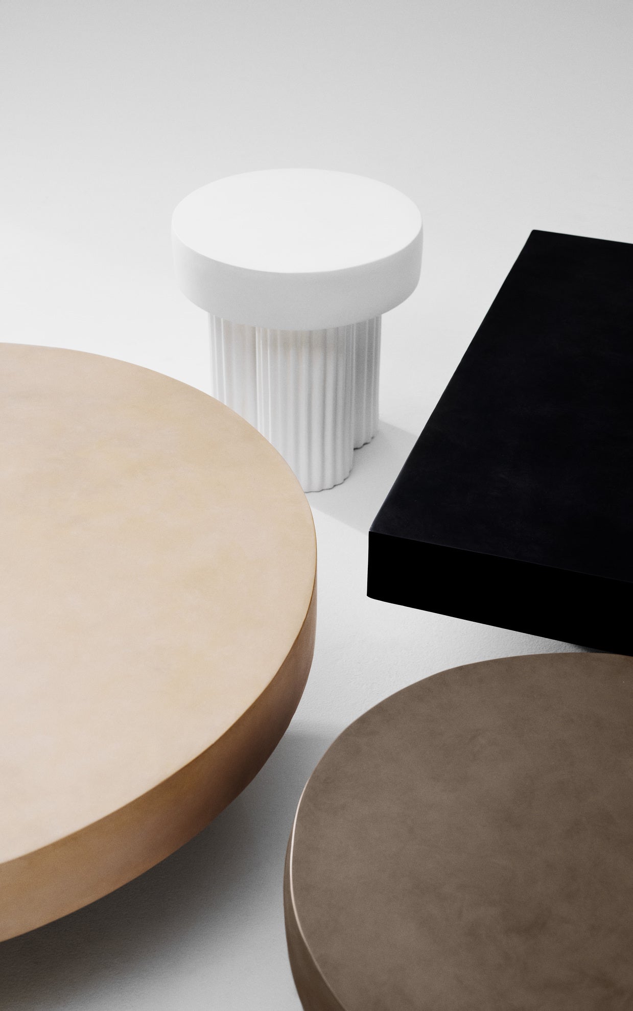 Beistelltisch rund GEAR beige Beton