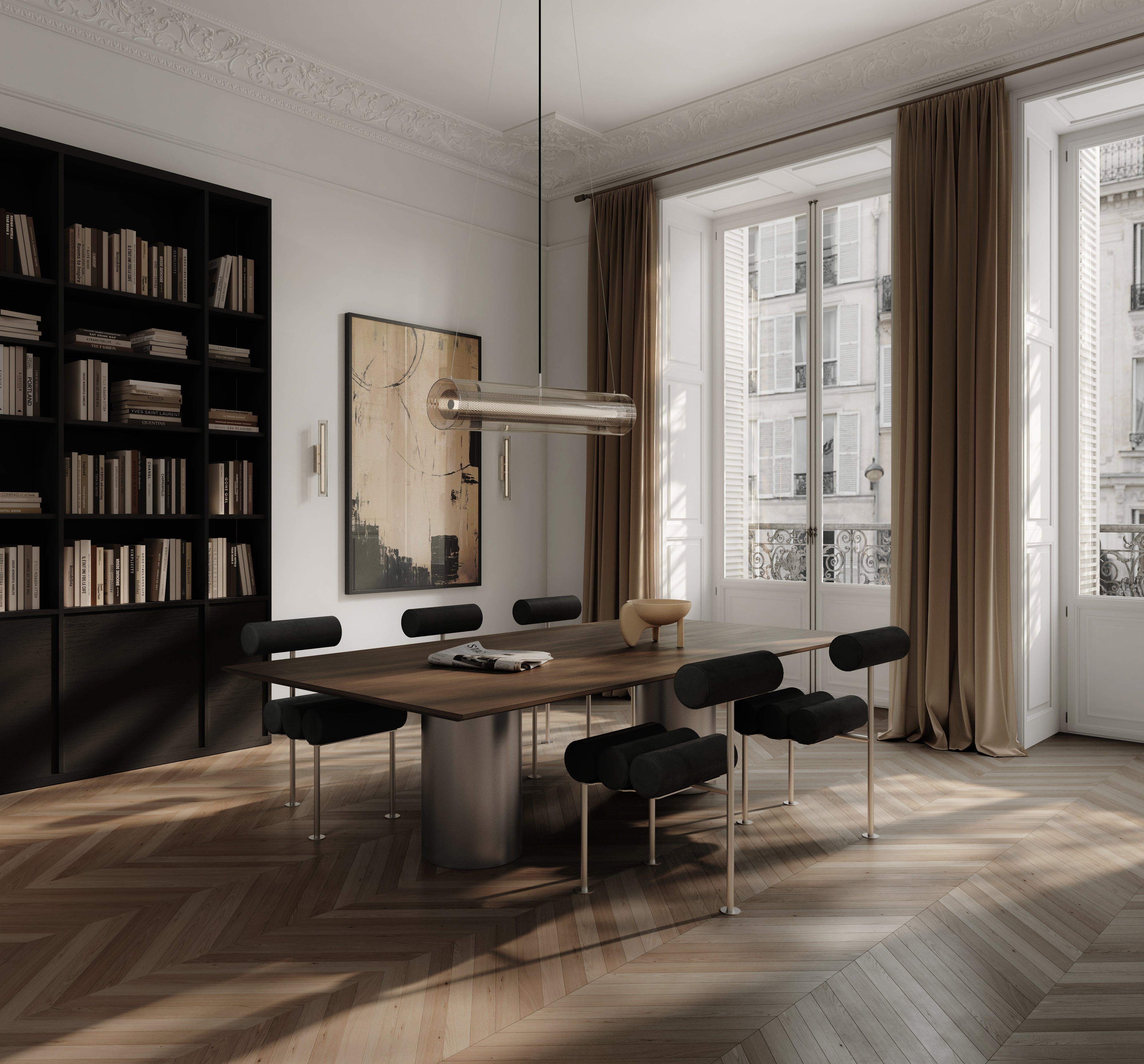 Krzesło HIRO czarny z chromowaną podstawą