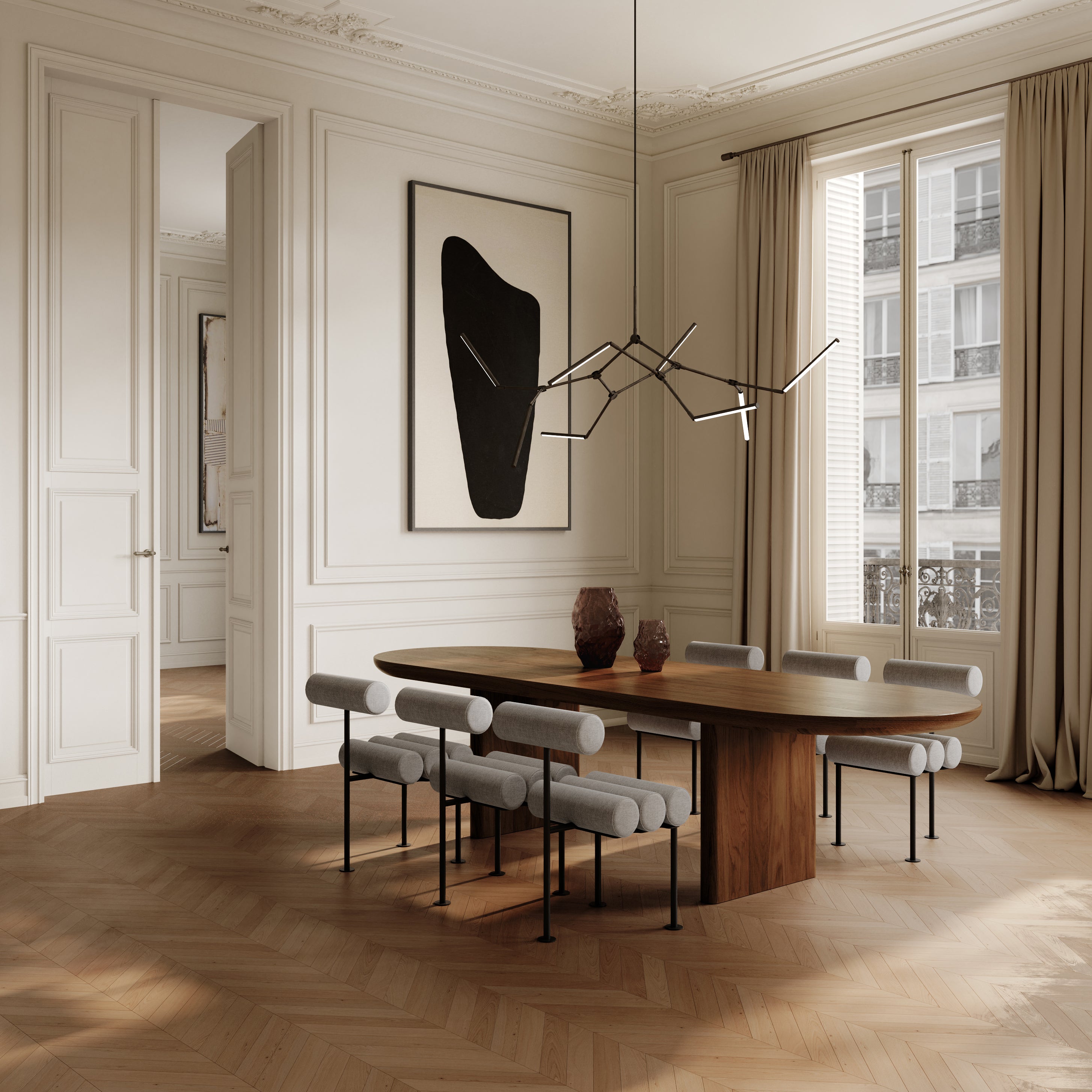 Stoel HIRO beige met zwarte basis