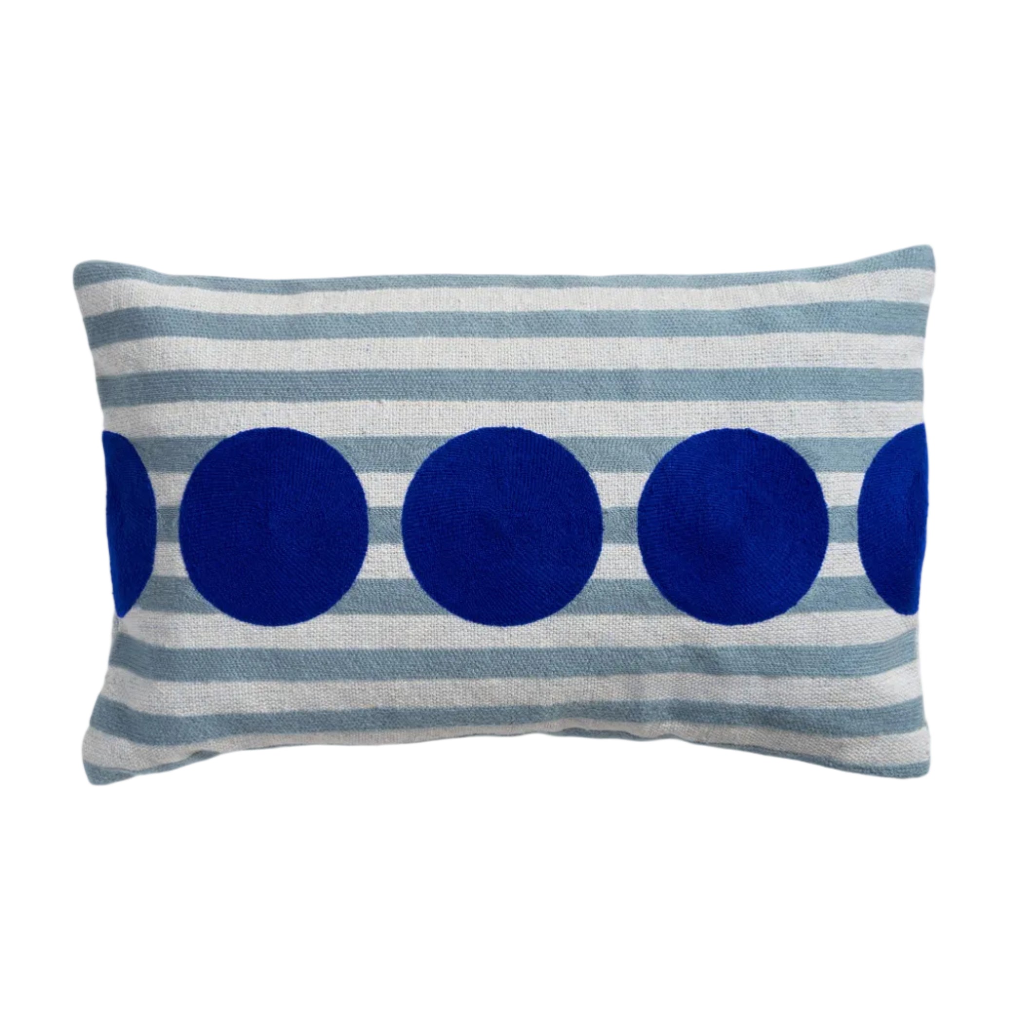 Kussenhoes DOT blauw met wit