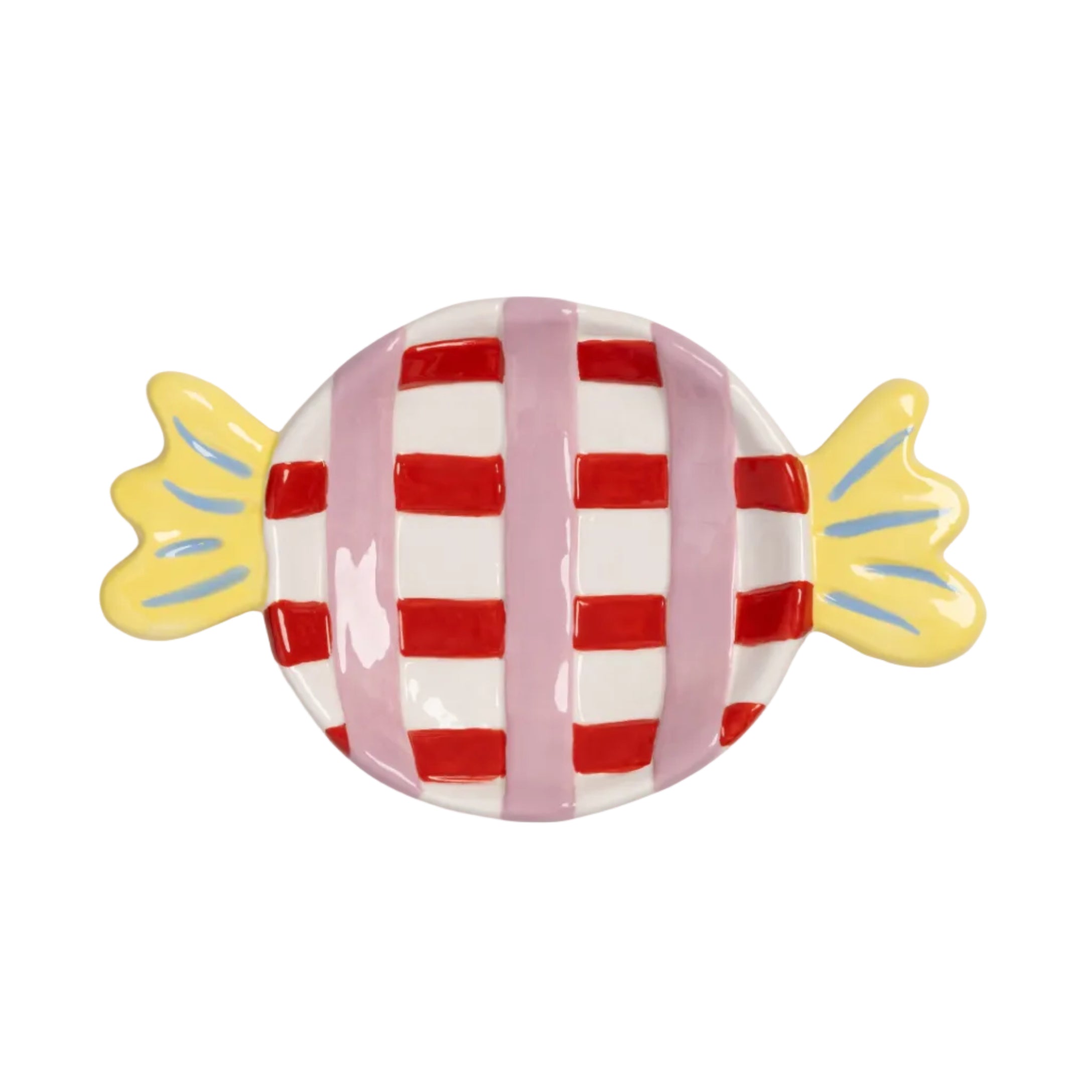 Weißes GOODY Servierbrett mit Rot und Gelb