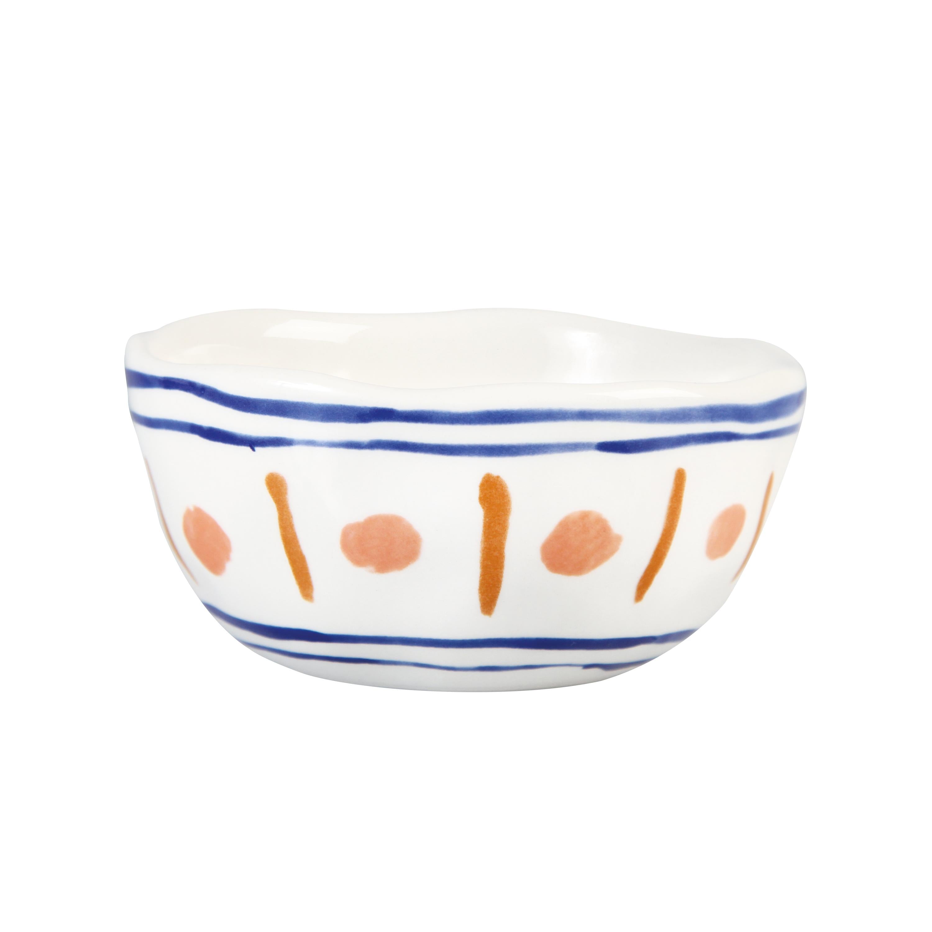 LEMON MOROCCAN Bowl Set White with Blue and Orange