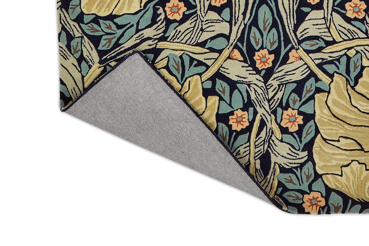 PIMPERNEL INDIGO Teppich blau und gelb 