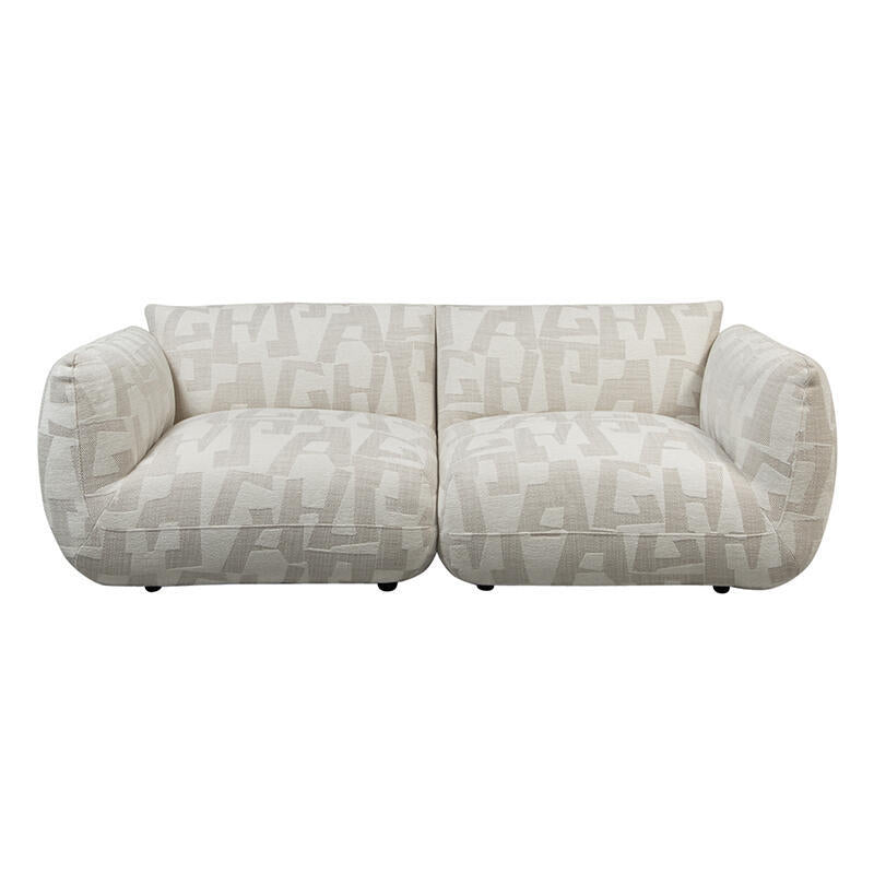 Sofa für 2,5 Personen AMSTERDAM in hellem Beige mit Muster