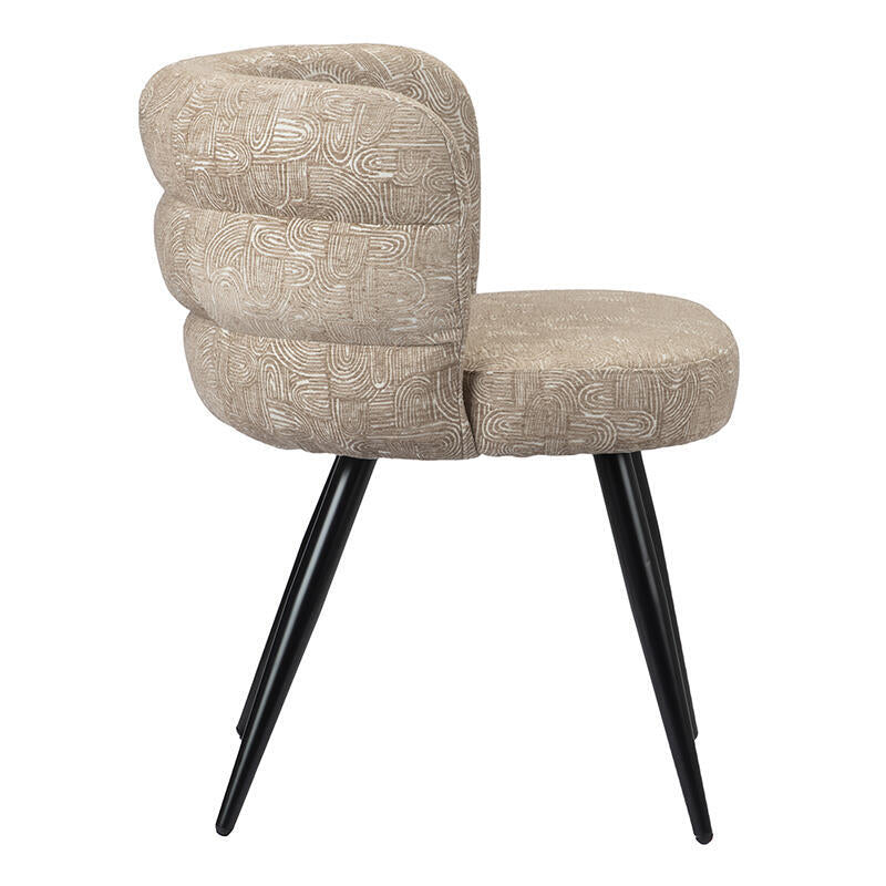 Stuhl CLOUD in Taupe mit schwarzem Gestell