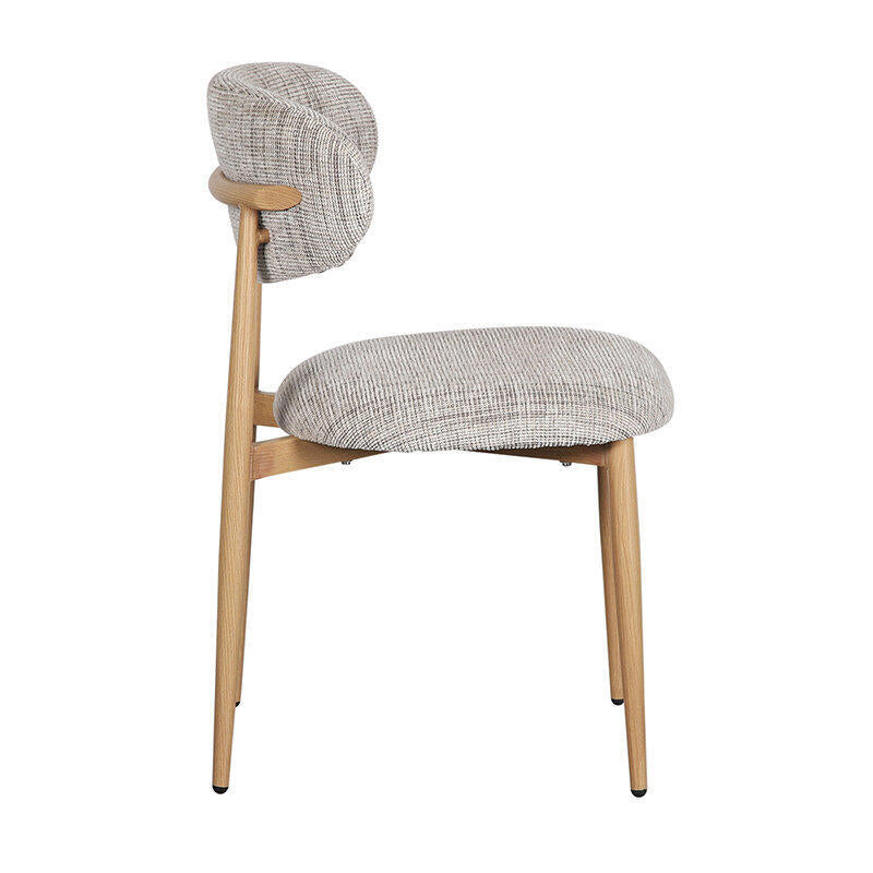 Stuhl JAPANDI grau-beige mit Holzgestell