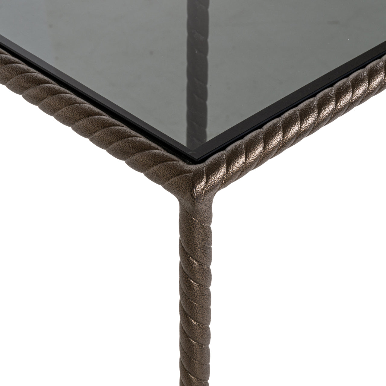WESTON column in antique gold with glass tops