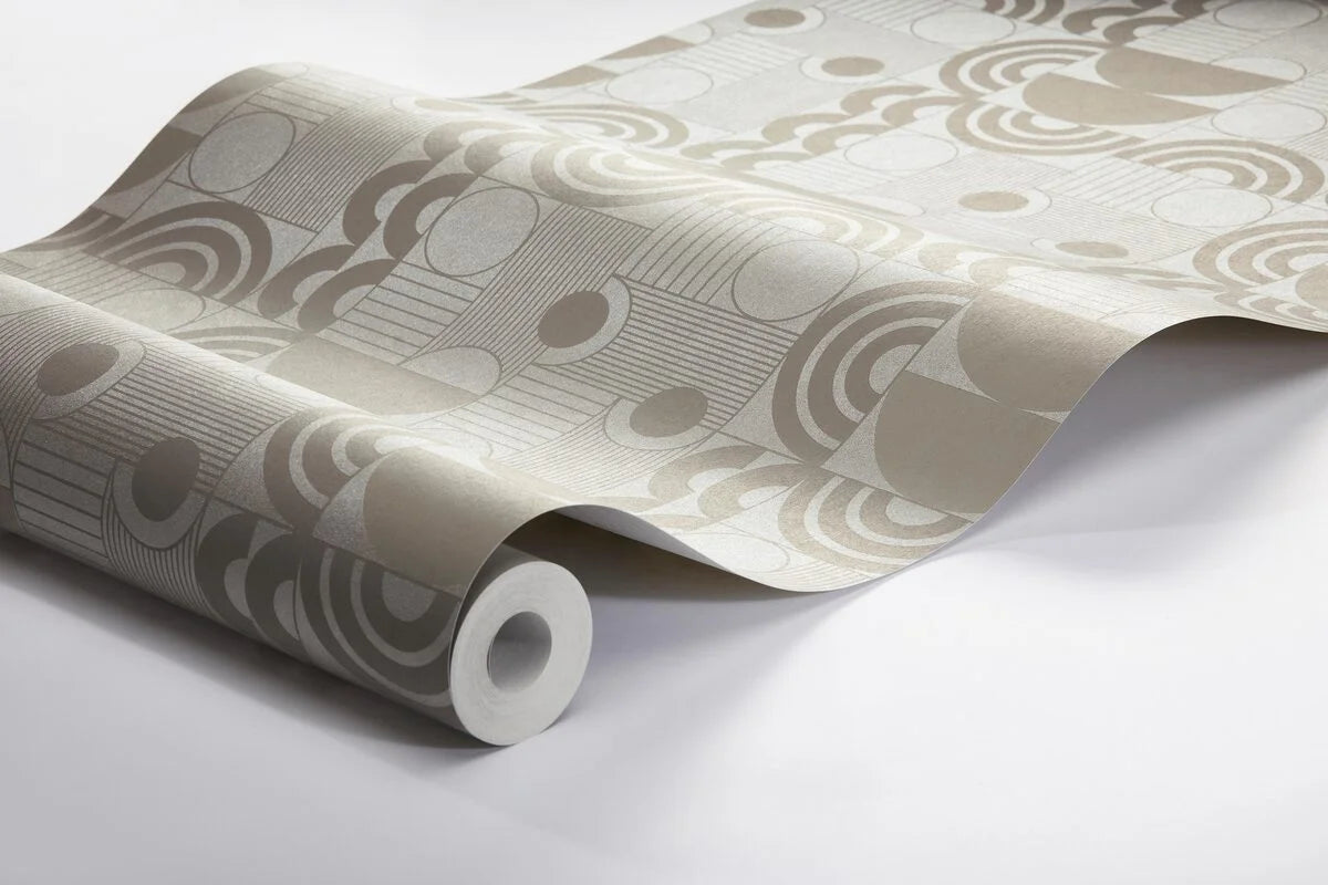 Vliesbehang met geometrisch patroon COSMOPOLITAN bruin