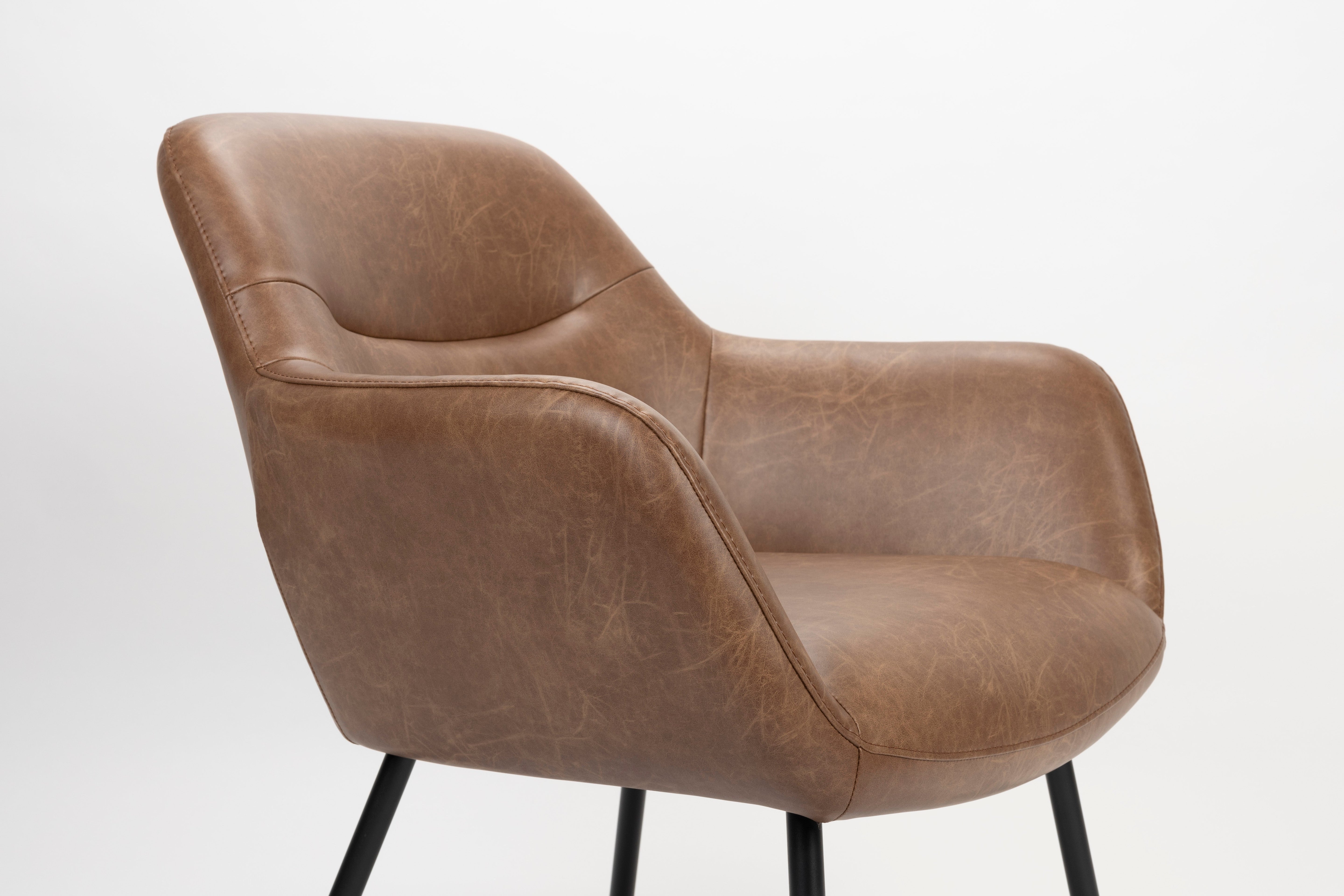 Fauteuil DUDE bruin ecologisch leer