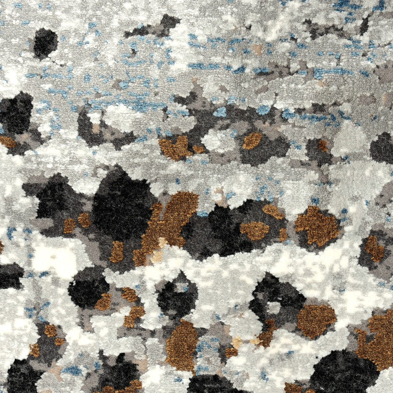 ROYAL Gray Polka Dot Rug with Black and Brown