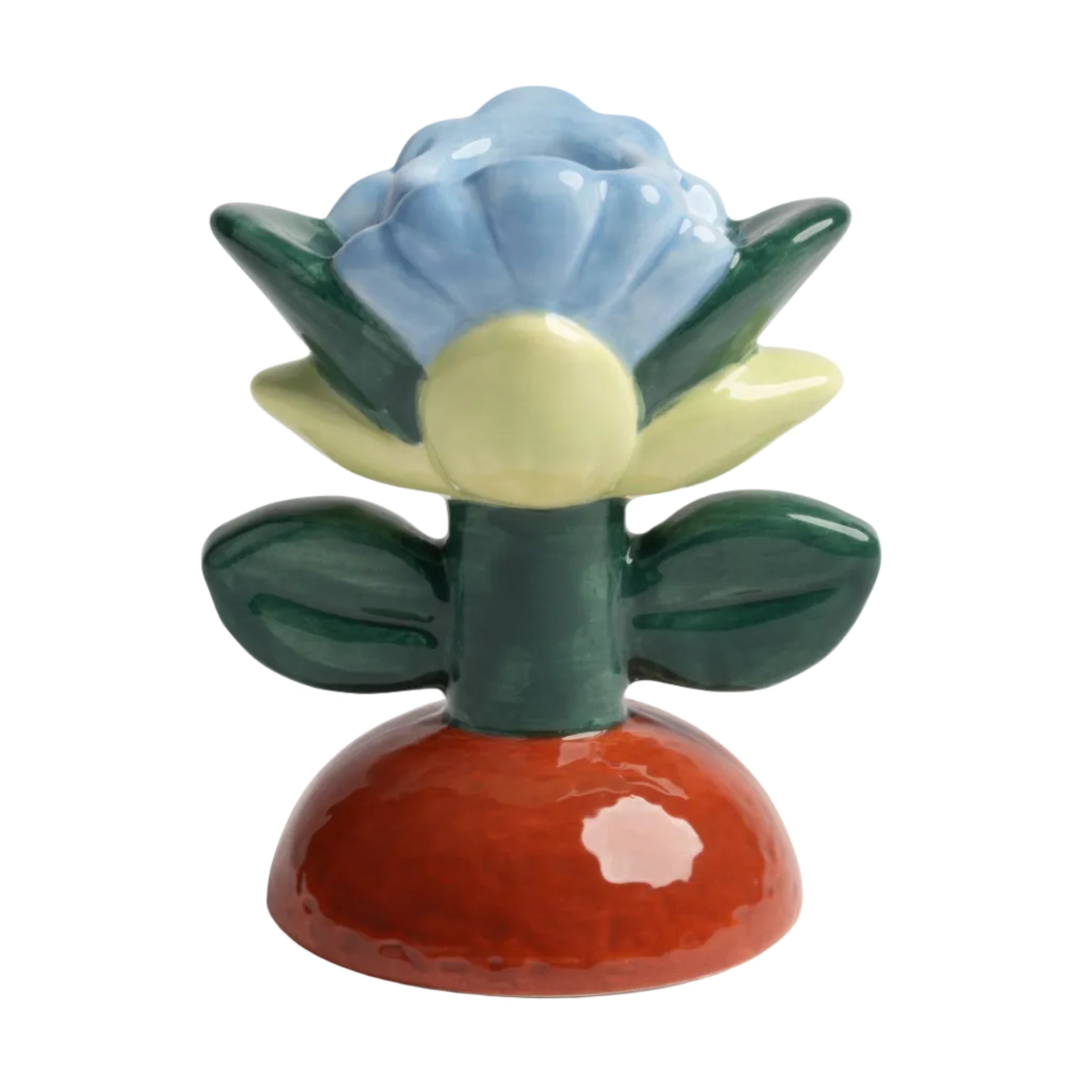 Groene BLUME kaarsenhouder met blauw en rood