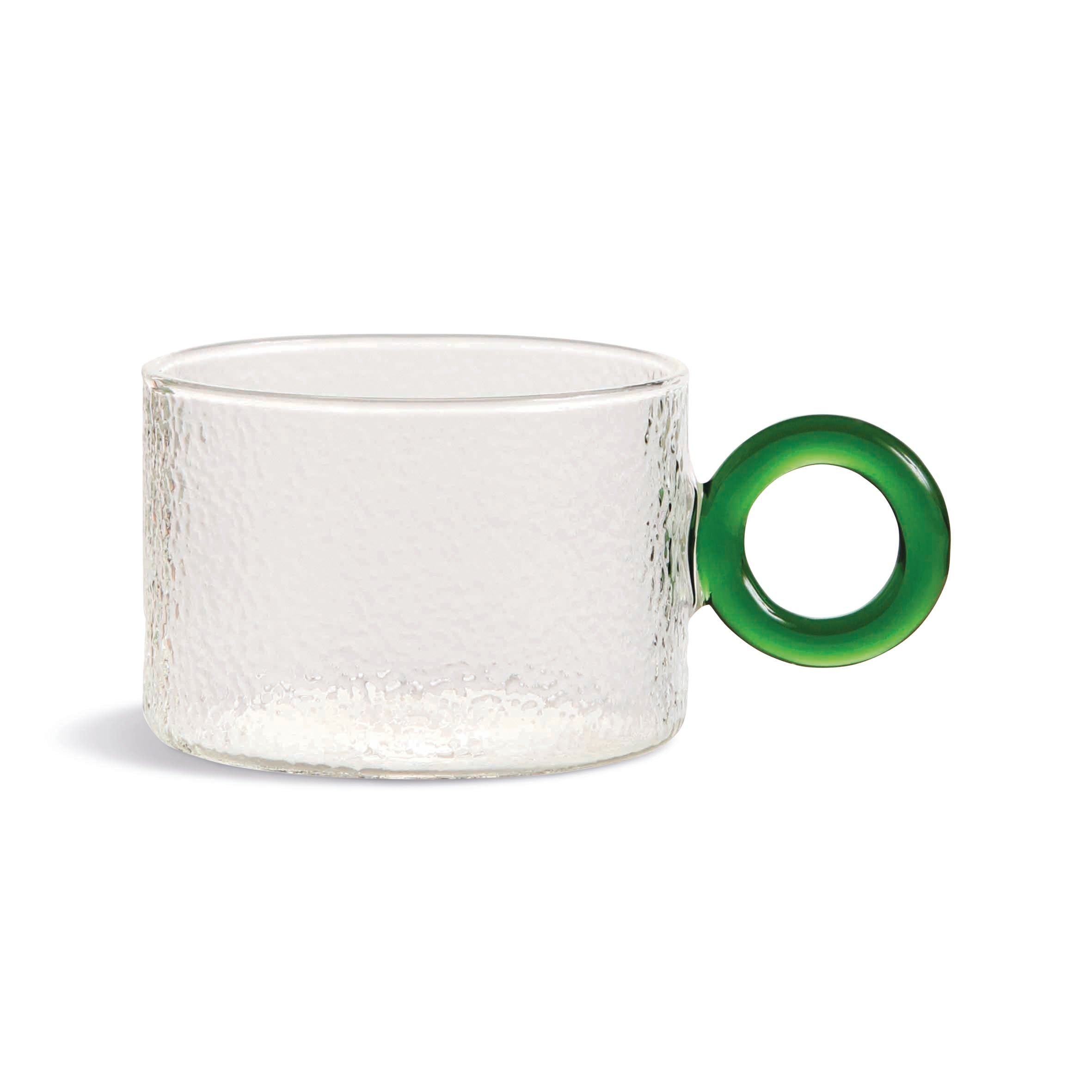 Set von Tassen CHIQUITO aus Glas mit bunten Griffen