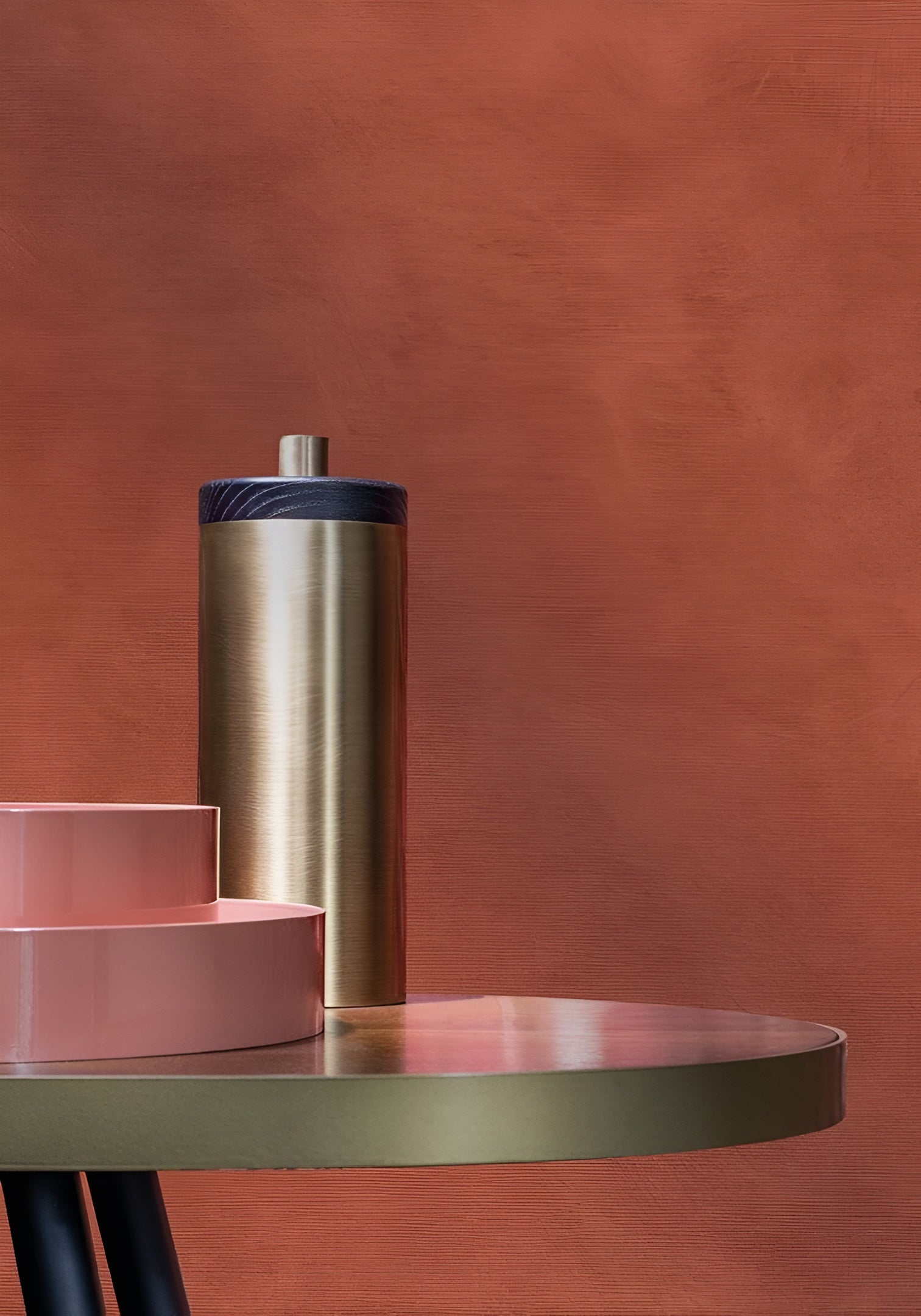 Strukturierte Tapete, die Leinwand imitiert ARGILE - TERRACOTTA dunkelorange