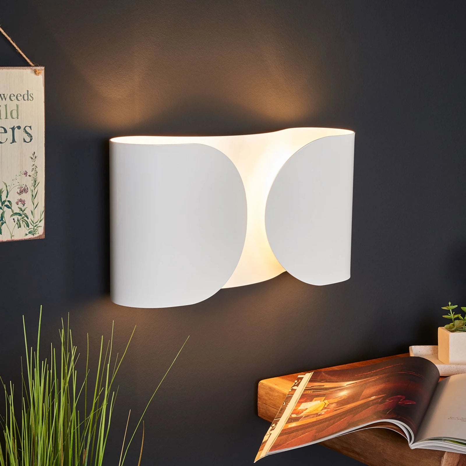 Wandlamp FOGLIO wit