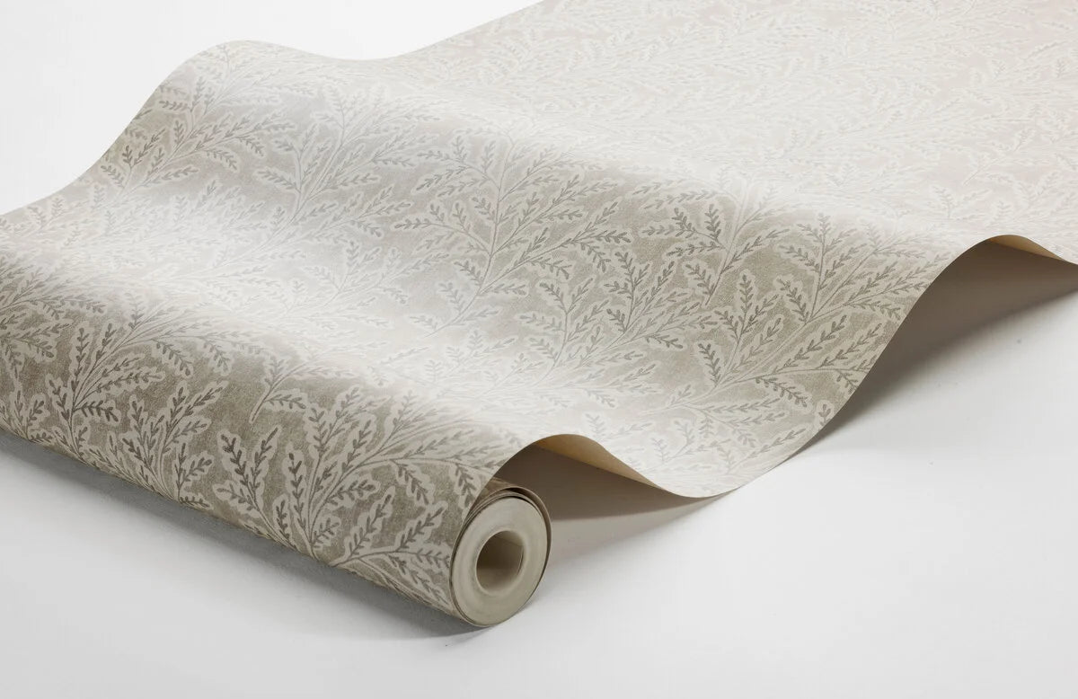 MOLLY’S MEADOW Beige Leaf Pattern Wallpaper