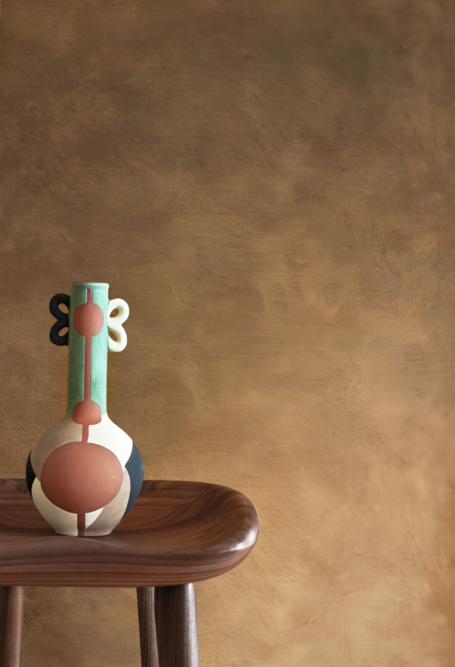 Structural wallpaper imitating canvas ARGILE - CAMEL caramel brown