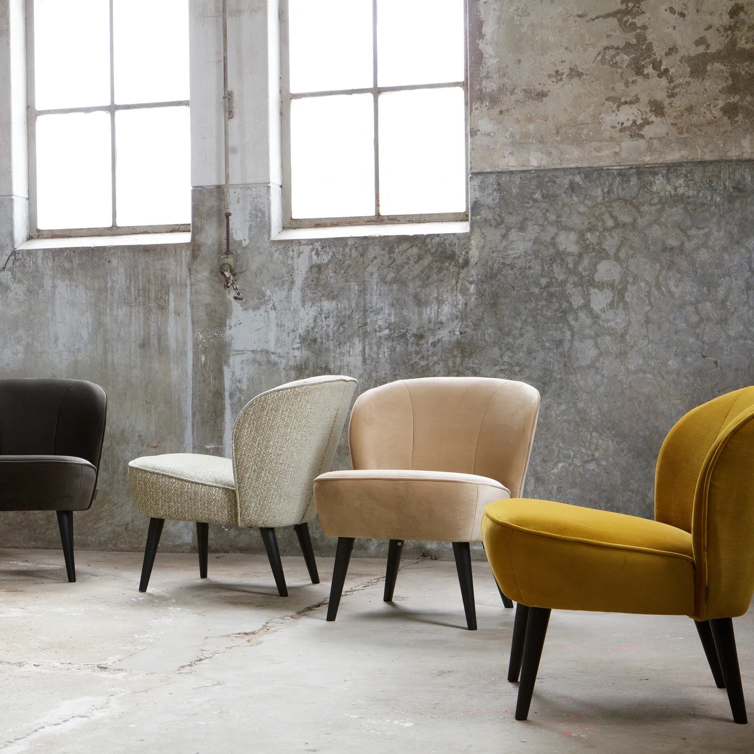 Velvet fauteuil SARA bordeaux