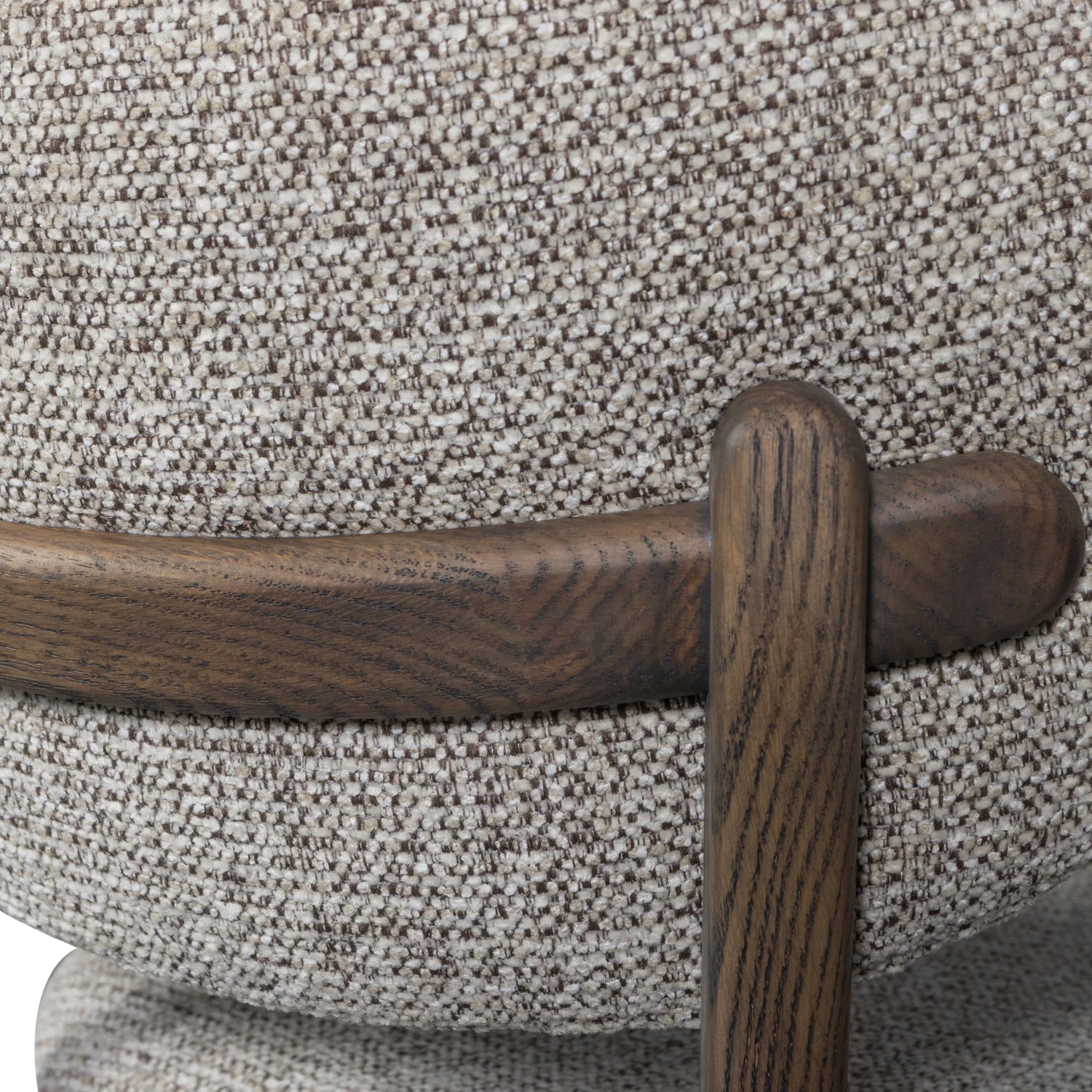 Krzesło UDAR szarobrązowy z ciemnobrązową drewnianą podstawą